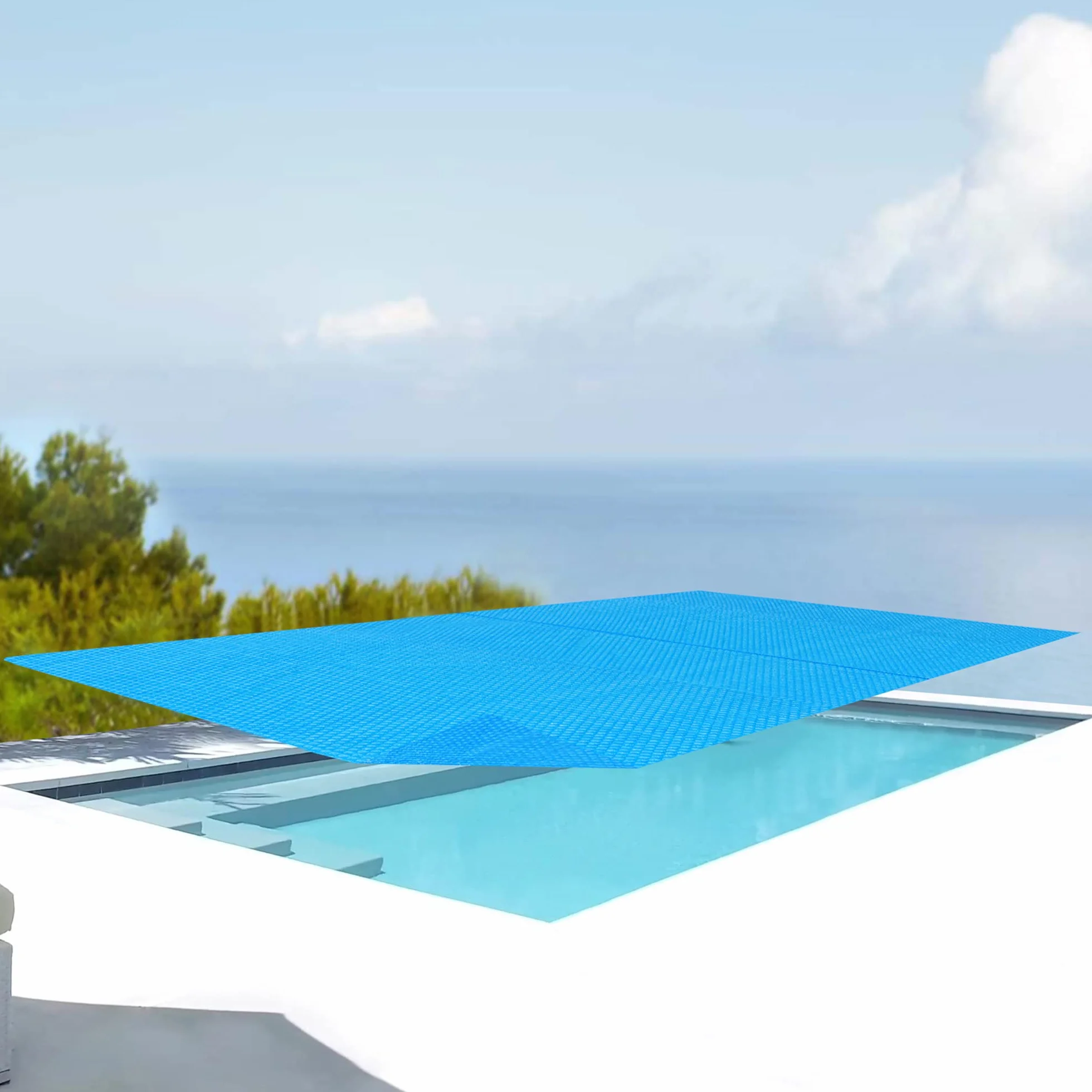 Bâche Solaire de Piscine Rectangulaire 549 x 274 cm 115 µm Protection Anti-UV Bleu