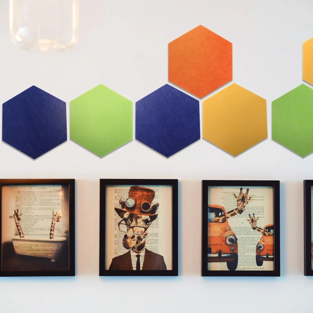 Panneau d'Affichage en Feutre Hexagonal 4 Pièces – Tableau Mémo Mural Multicolore