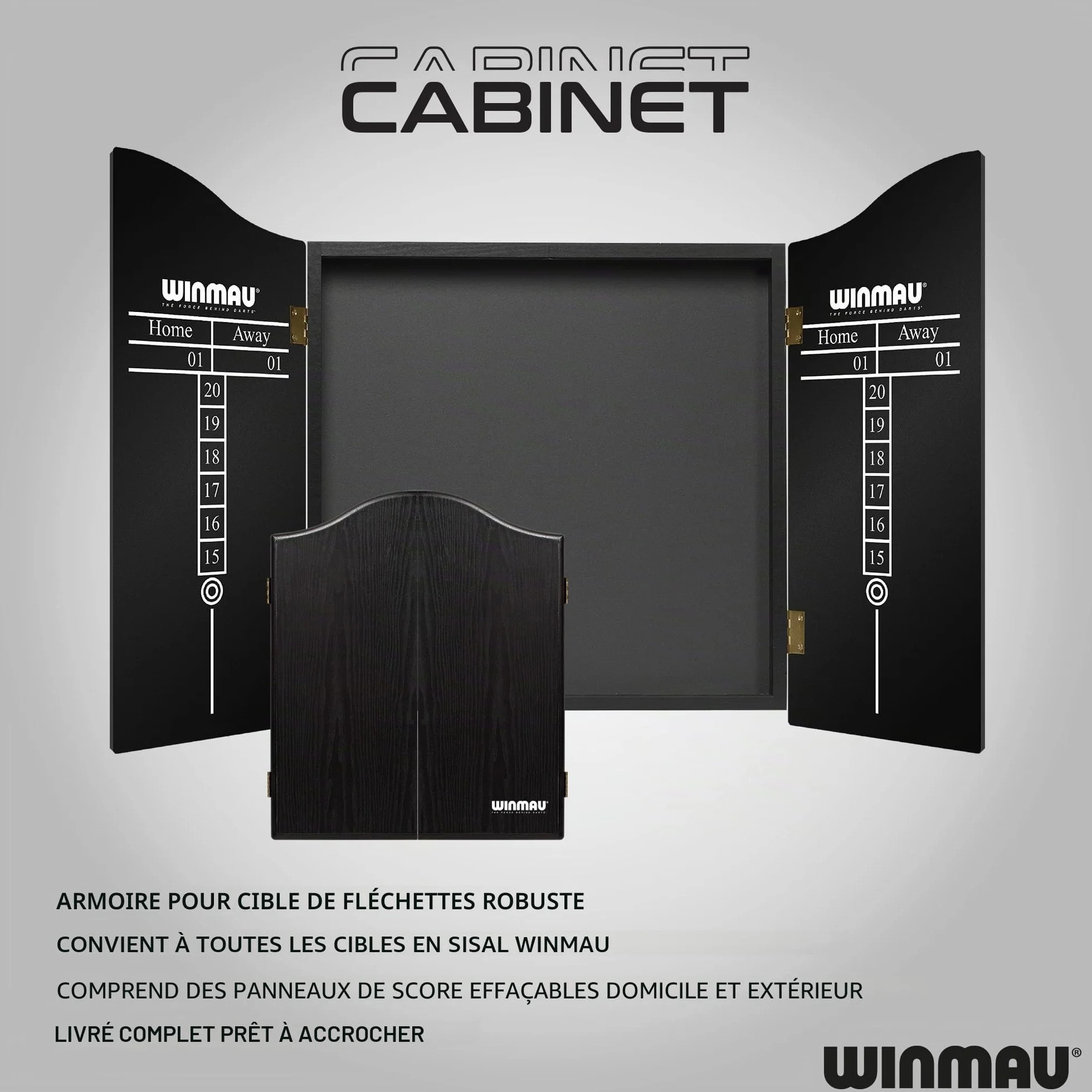 WINMAU Professional Darts Set Comprend Un Jeu de fléchettes Diamond Plus Bristle - Armoire Noire de Haute qualité - Ensemble de 2 fléchettes - Ligne Officielle oche