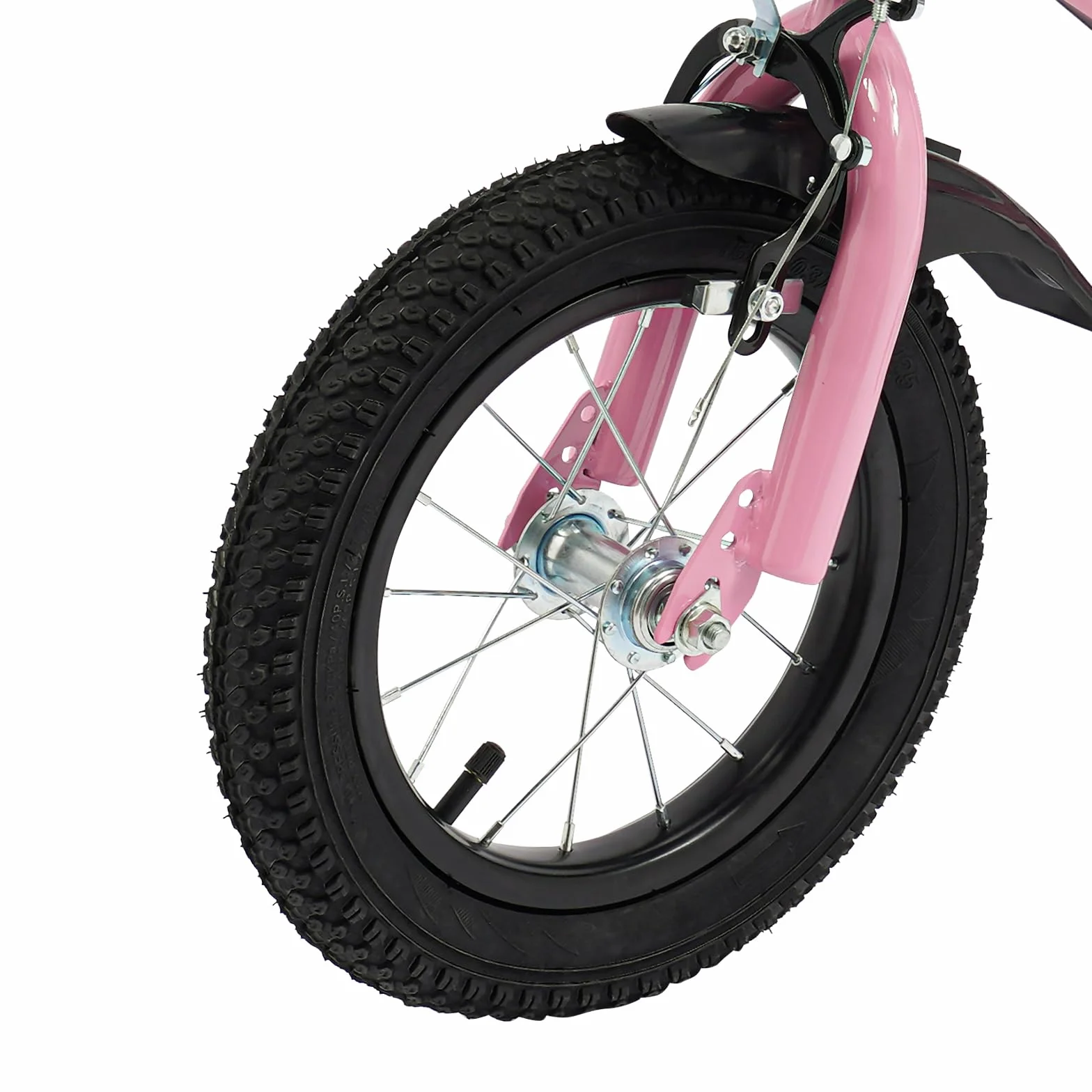 Vélo pour enfant de 12 pouces, avec roues stabilisatrices, panier et bouteille d'eau en rose, pour garçons et filles à partir de 2 à 5 ans, guidon réglable en hauteur, design amélioré avec