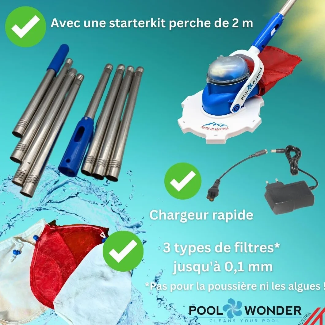 Poolwonder Marvelix Aspirateur de Piscine sans Fil – Fabriqué en Autriche