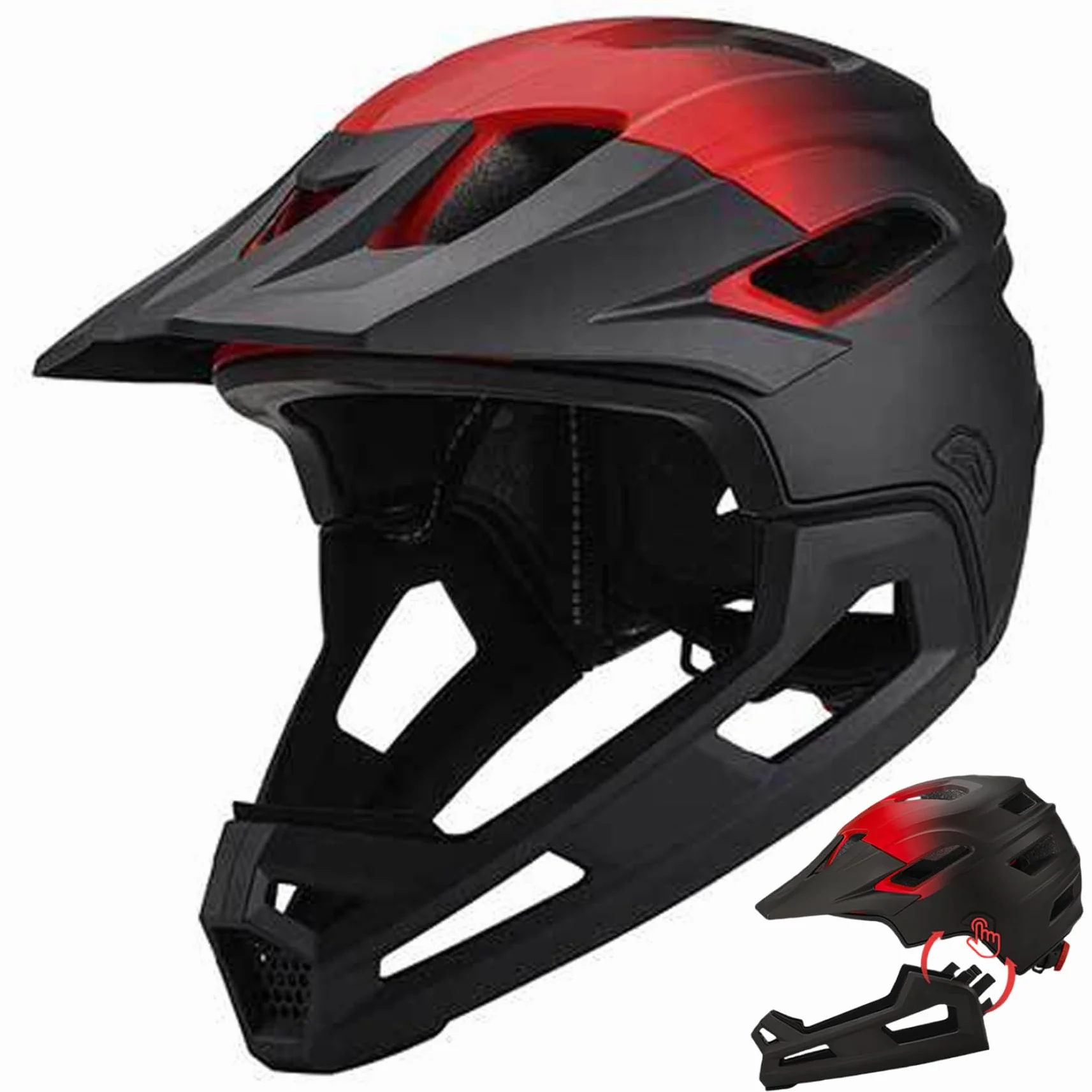 Casque intégral vélo Amovible Absorbant Chocs Protection Respirant réglable Montagne Adulte