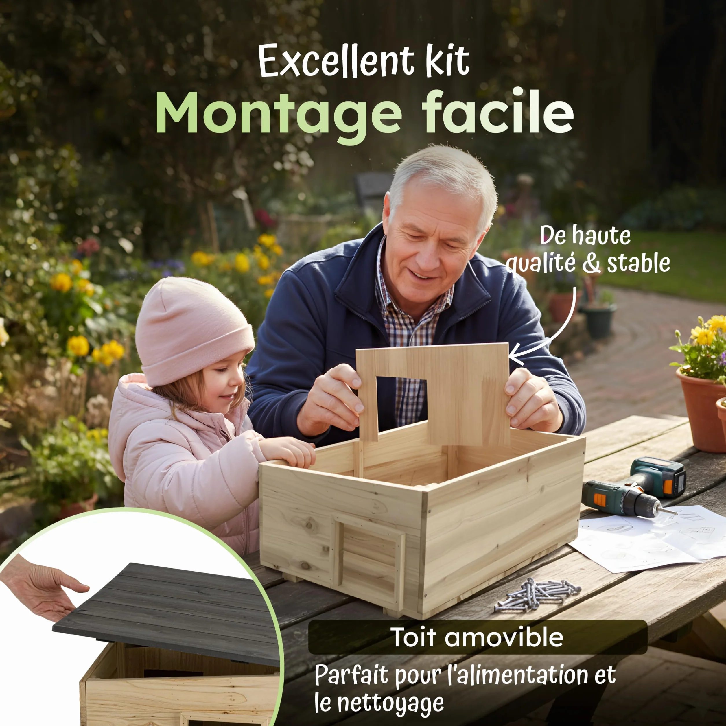 Moorland Cabane pour Hérissons en Bois FSC 54×38 cm – Maison Herisson Extérieur avec Toit Amovible Anthracite & Entrée Labyrinthe – Modèle IH5