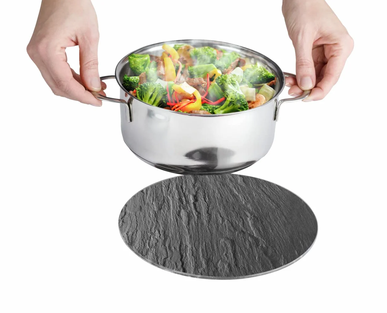 WENKO Dessous de casserole Ardoise rond Ø20cm verre trempé protection chaleur table