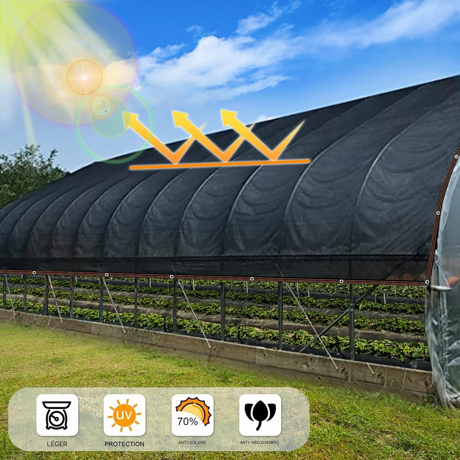 Filet D'Ombrage Extérieur UV Protection Solaire 3x4m