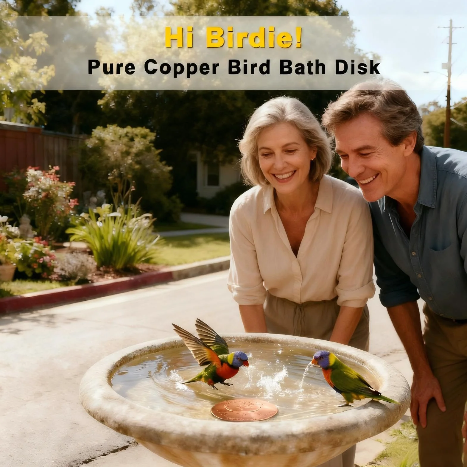 Kimimara Disque de nettoyage pour bain d'oiseaux en cuivre