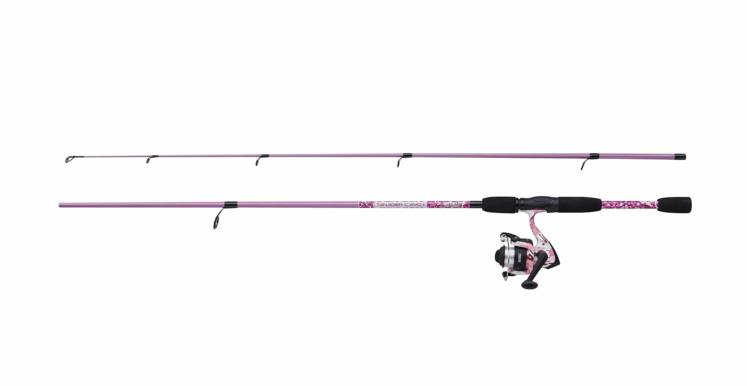 Mitchell Tanager Pink Camo II Spin Combo Lightweight Spinning Rod Reel for Female Youth Anglers Freshwater Trout Perch Pike