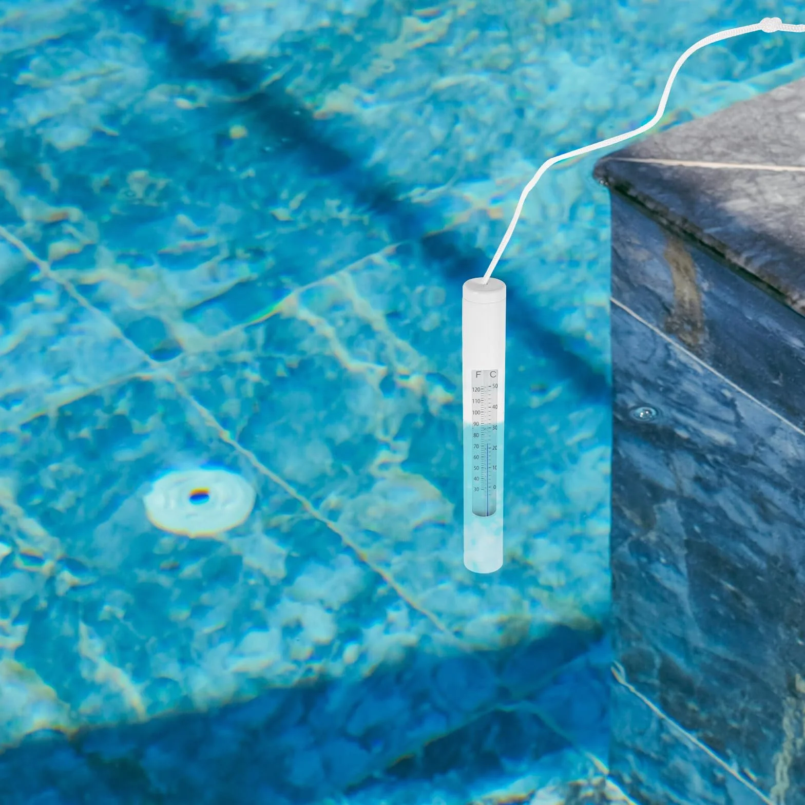 Luxshiny Thermomètre pour Piscine Étanche en PVC pour Bassins et Aquariums