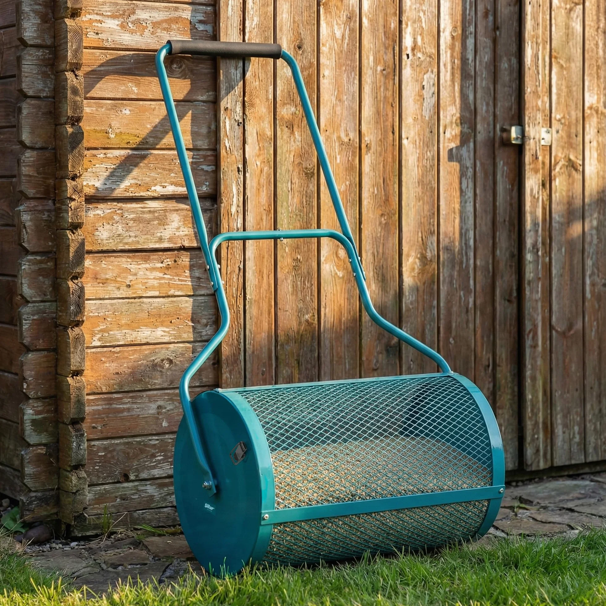 Sillar Épandeur Métallique à Compost 75 L, Rouleau en Treillis 40 x 60 cm, Composteur de Jardin