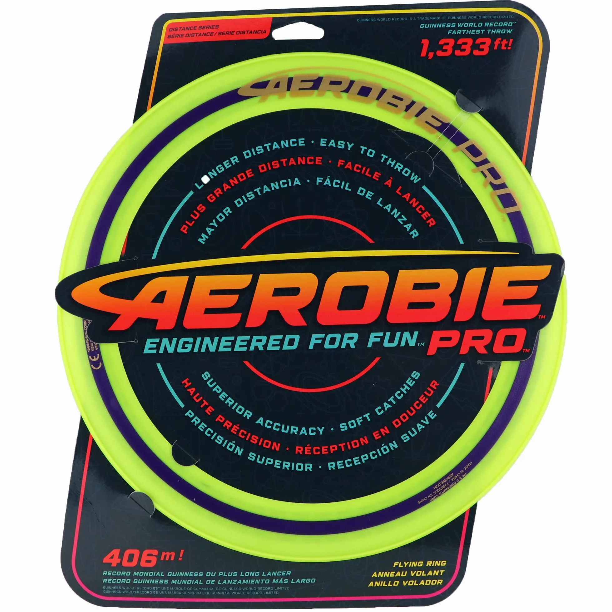 Aerobie Pro Bague Anneau à lancer Jaune