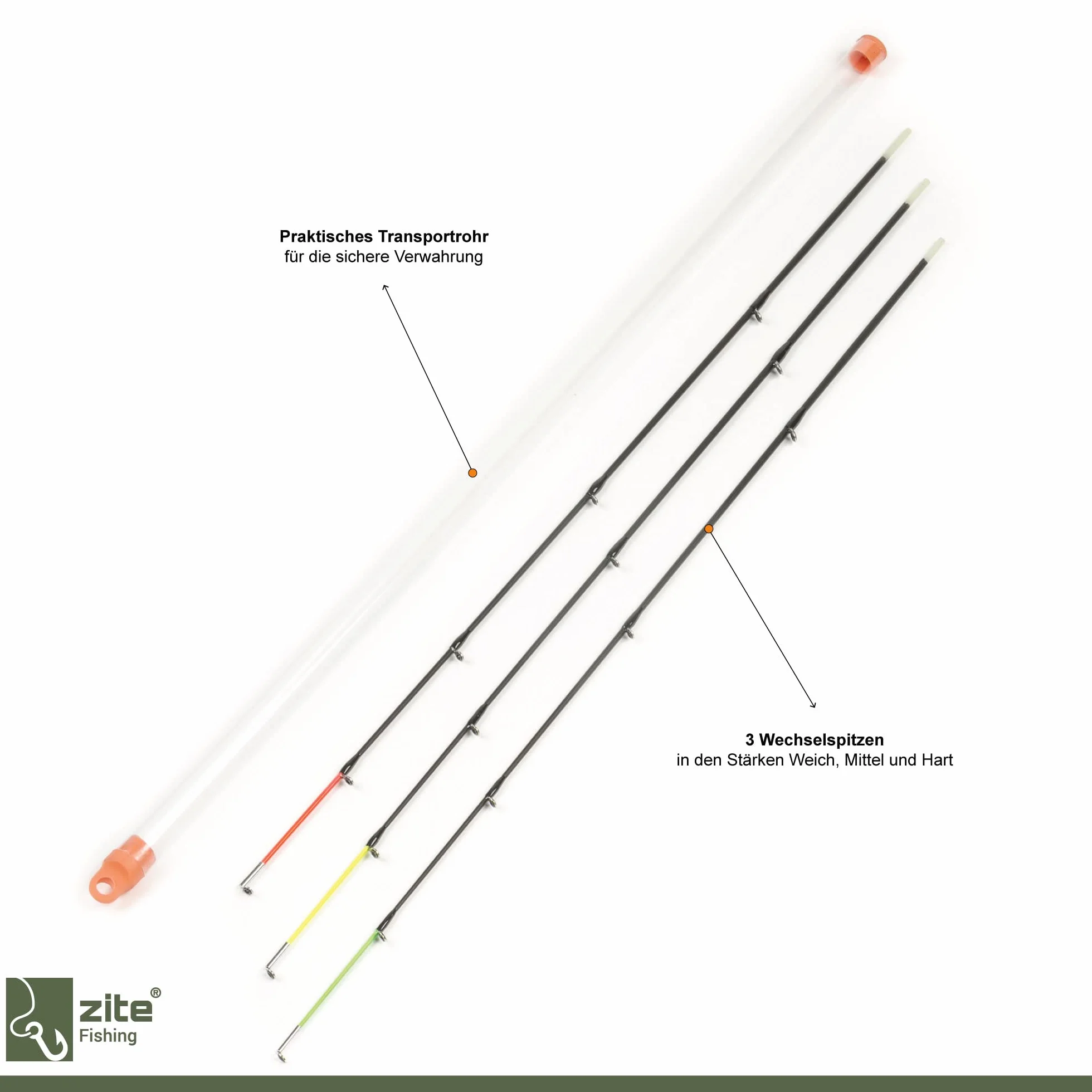 Zite Fishing Feeder Kit de pêche | Canne à pêche feeder 3,30 m 20–120 g | Idéal pour la pêche à la mangeoire | Moulinet polyvalent bobiné 3000 3BB | 2 bobines en aluminium