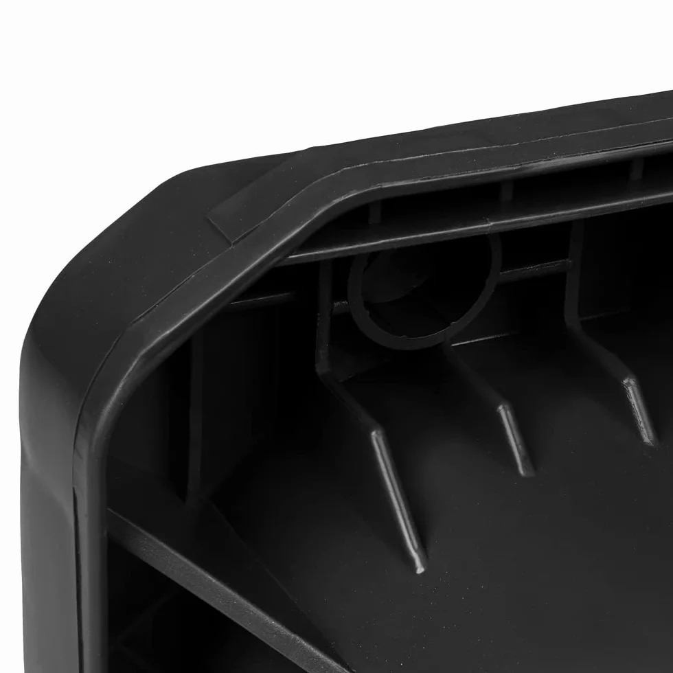 JESTIC Poubelle à roulettes 120 Litres Noir Tri Selectif garage Haut XXL