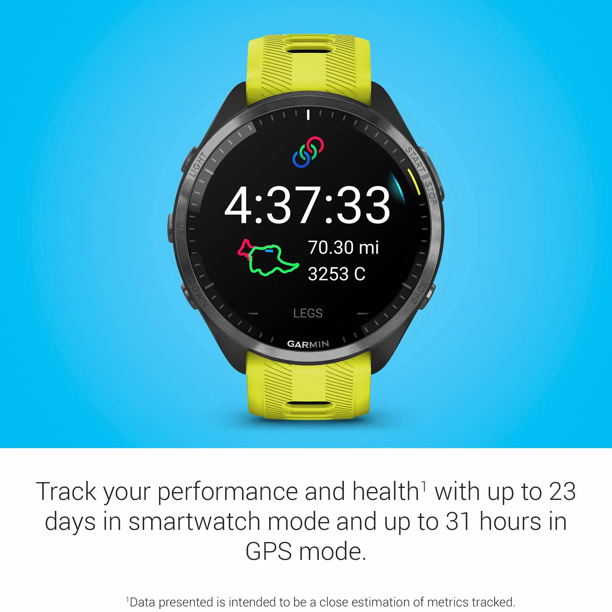 Garmin Forerunner 265 Smartwatch 46 mm Noir/Gris poudré