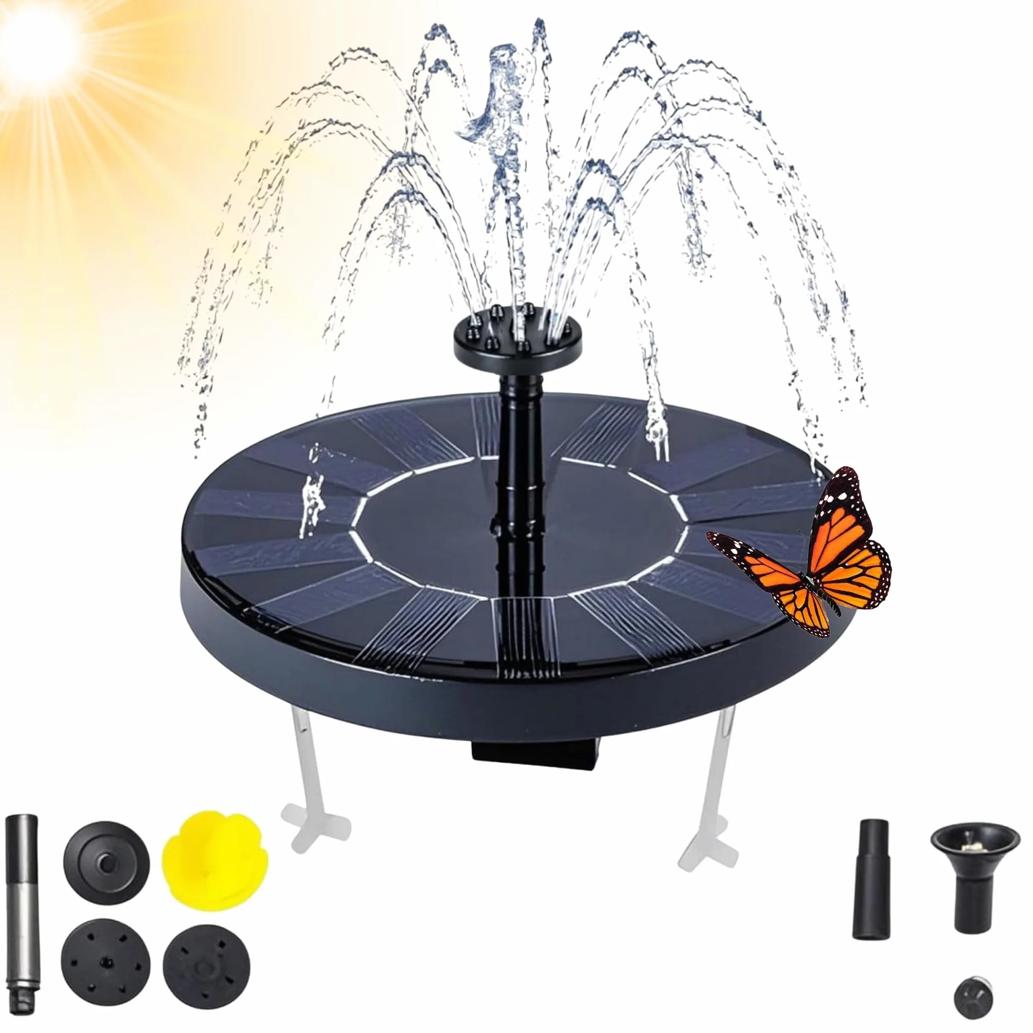Kit de fontaine solaire pour l'extérieur 50 cm coque en métal de zinc fontaine de jardin