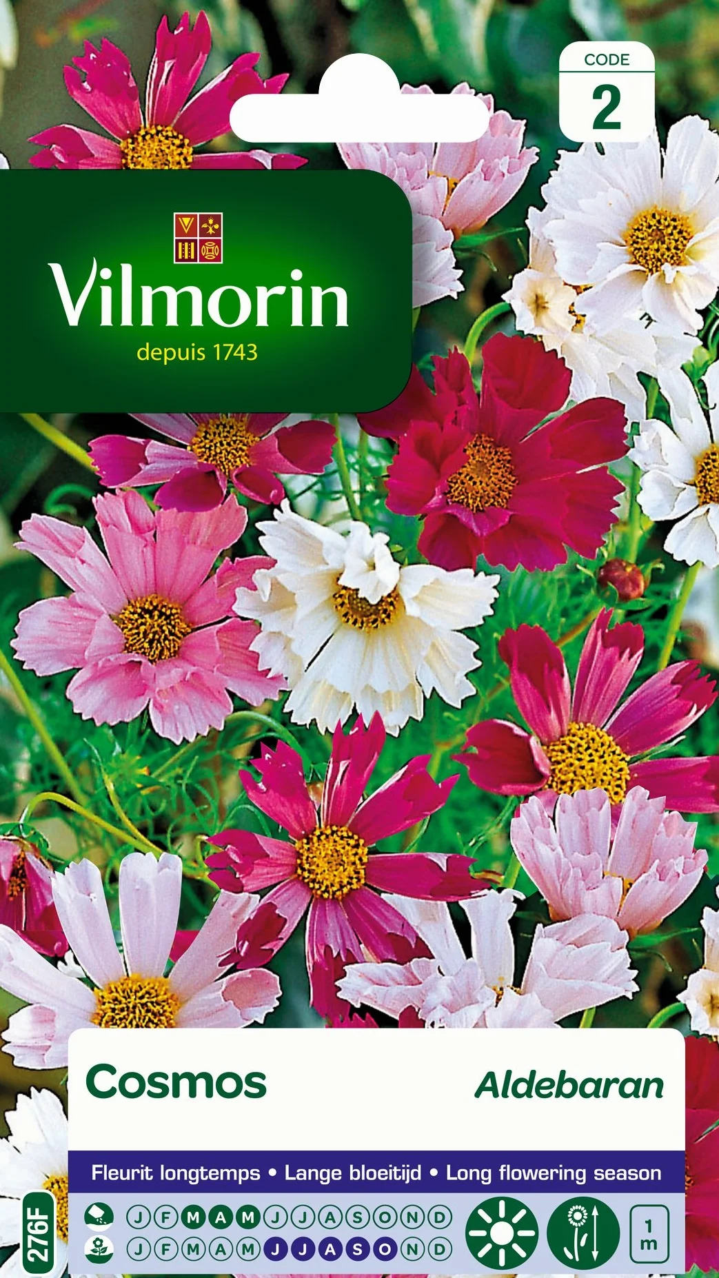 Vilmorin Pack de Graines Cosmos Aldebaran Pétales Tubules