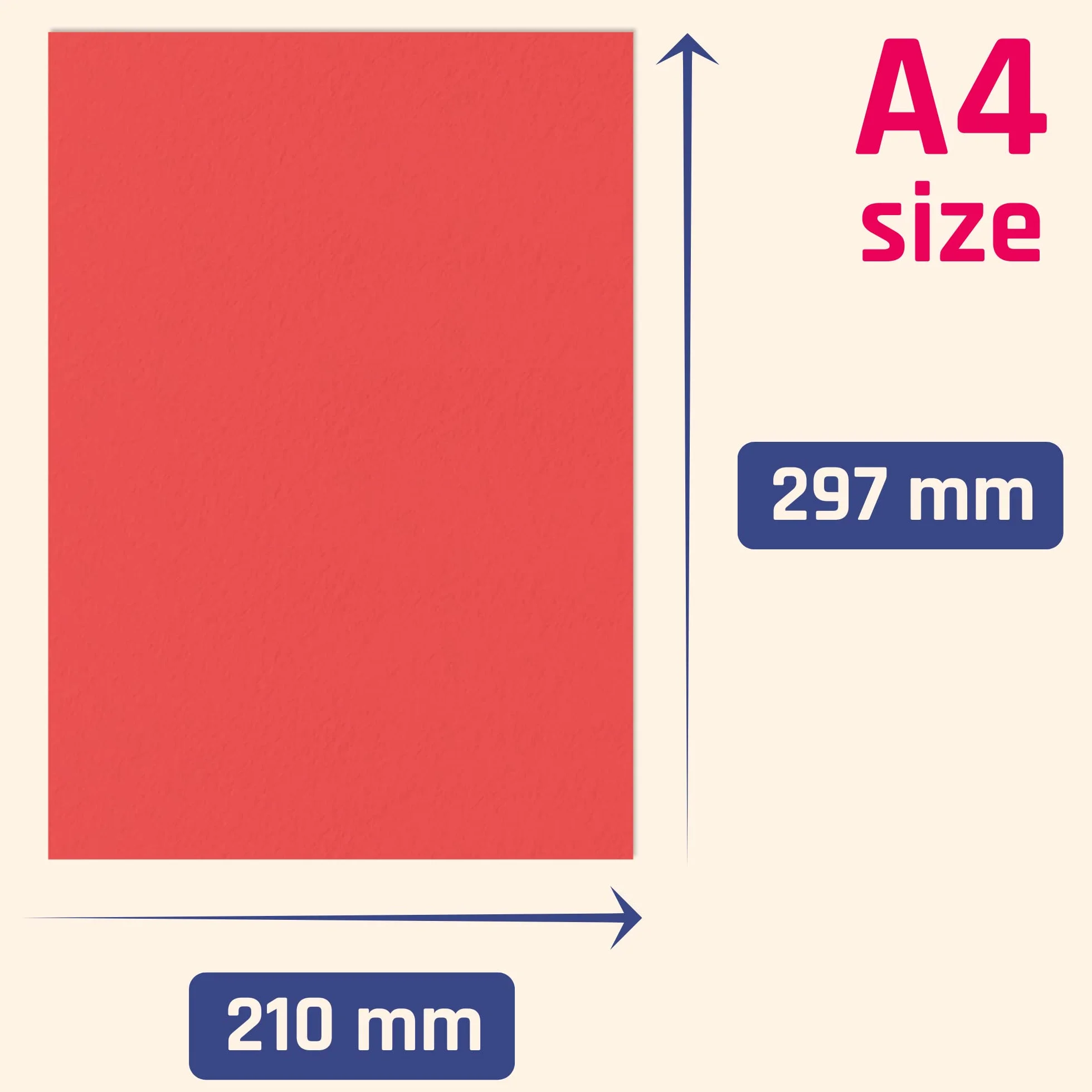 Feuille A4 Cartonnée Rouge 230g/m² - 30 Pièces Papier Cartonné