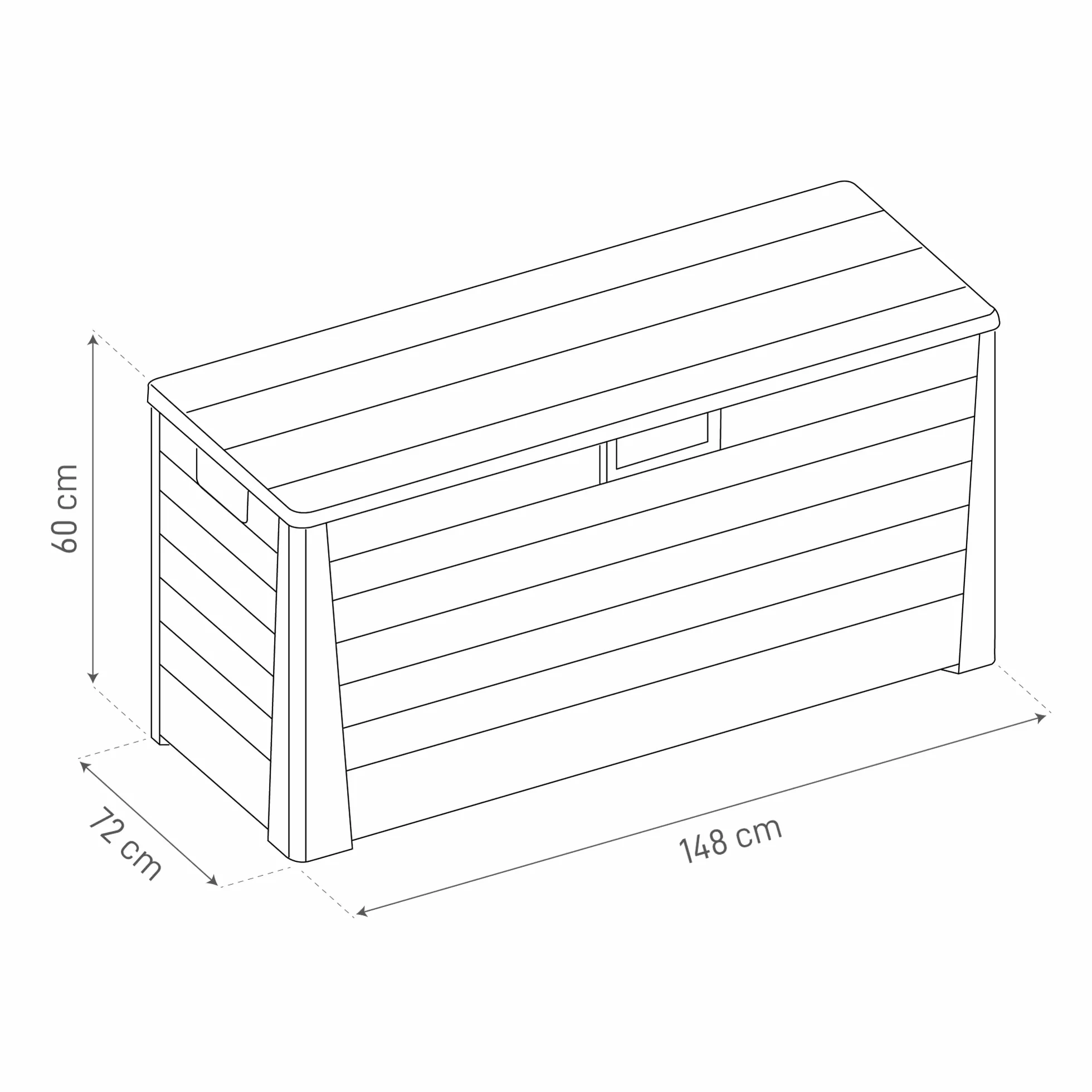 Toomax Florida Malle de Rangement Résine Gris 148 x 72 x 60 cm