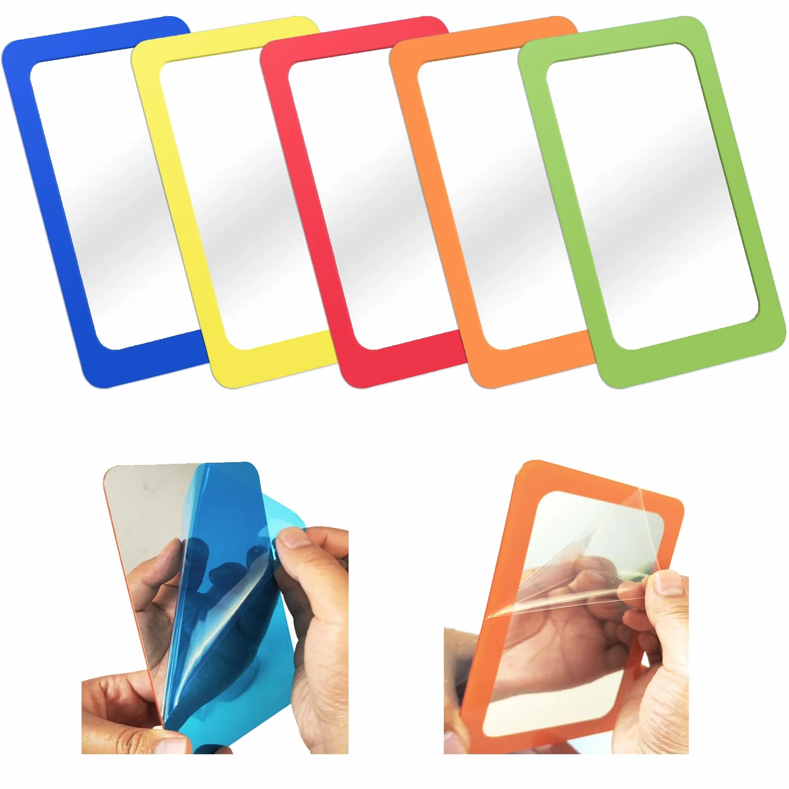 Lot de 5 Petits miroirs incassables pour Enfants - Coins arrondis - 15,2 x 10,2 cm