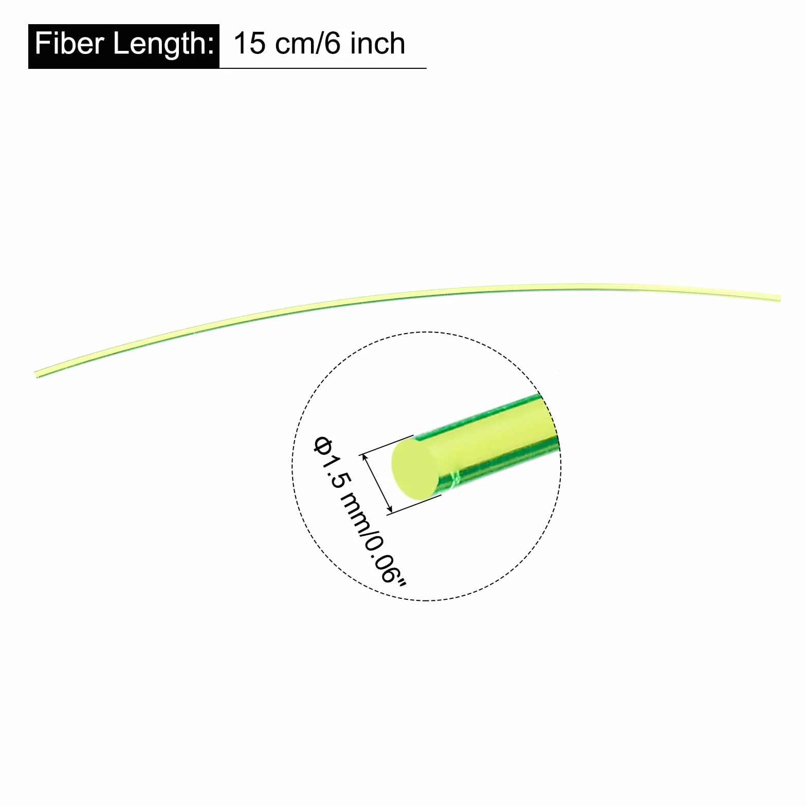 QUARKZMAN Remplacement Fibre Optique Vue Cannes, 5pcs 1.5mmx15cm PMMA pour Arcs Vues DIY Art Fluorescence Vert