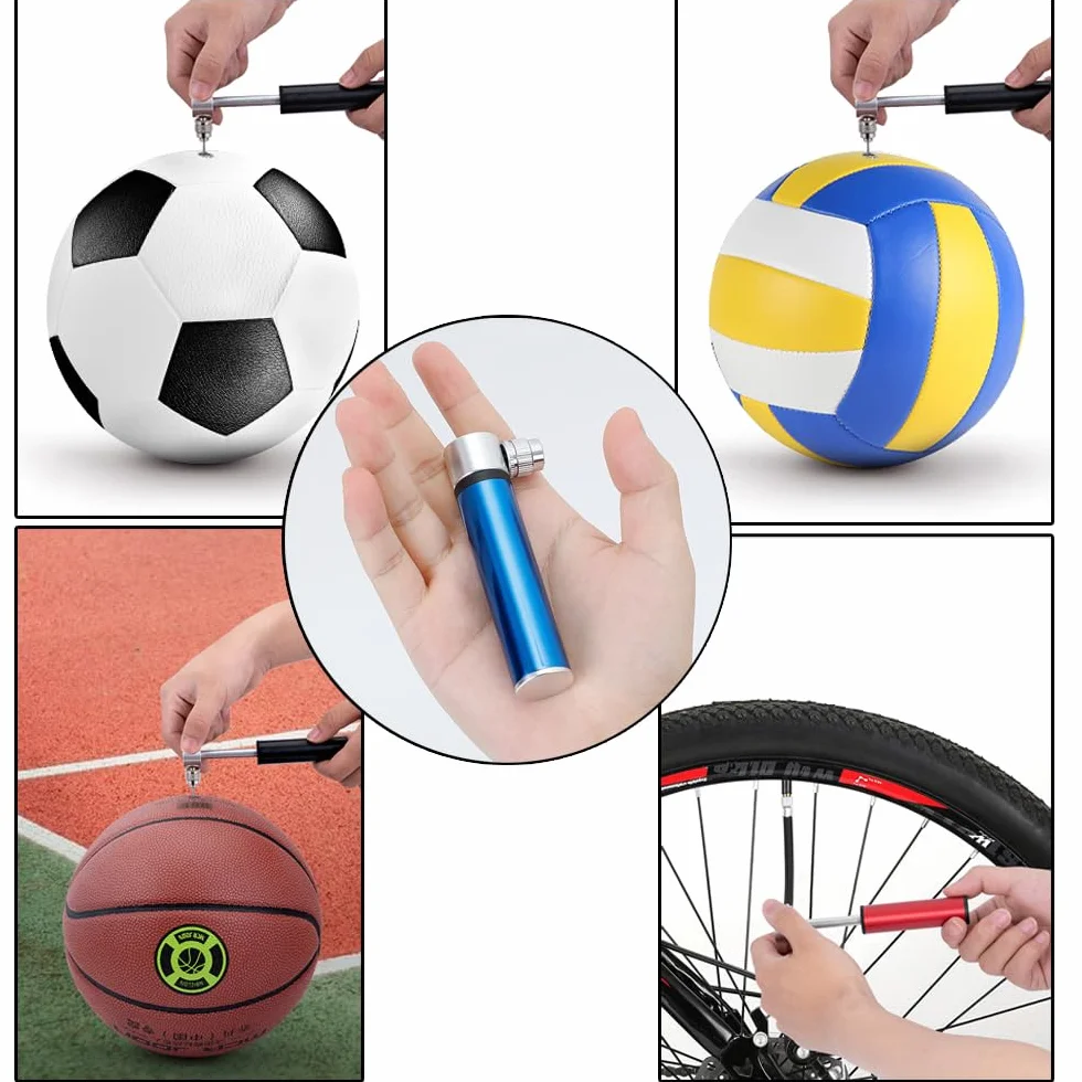 Mini pompe à vélo portable en aluminium, facile à gonfler, pompe de basket-ball, pompe à air haute pression 120 psi, pompe de route, pour vélo de route, VTT et ballon