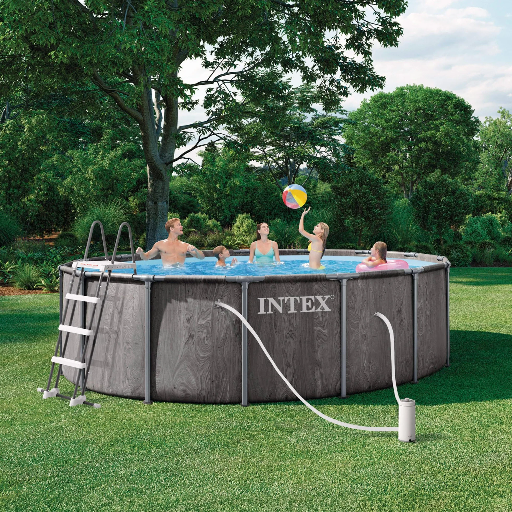 Intex Kit Piscine Baltik Ronde Tubulaire 4,57 x 1,22