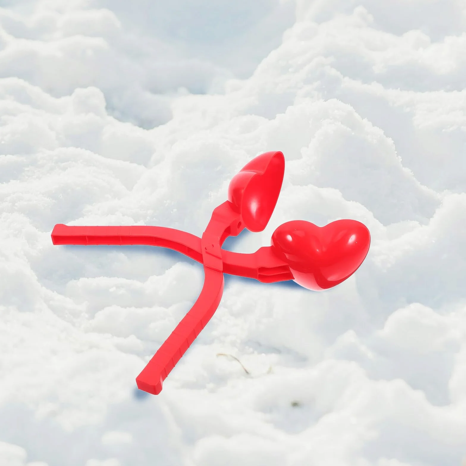 Hemobllo Pince à Boule de Neige Forme de Cœur pour Garçon Fille et Adultes Outil Portable Anti-Gel pour Jeux Hiver Plein Air Fabricant de Boules Léger et Pratique