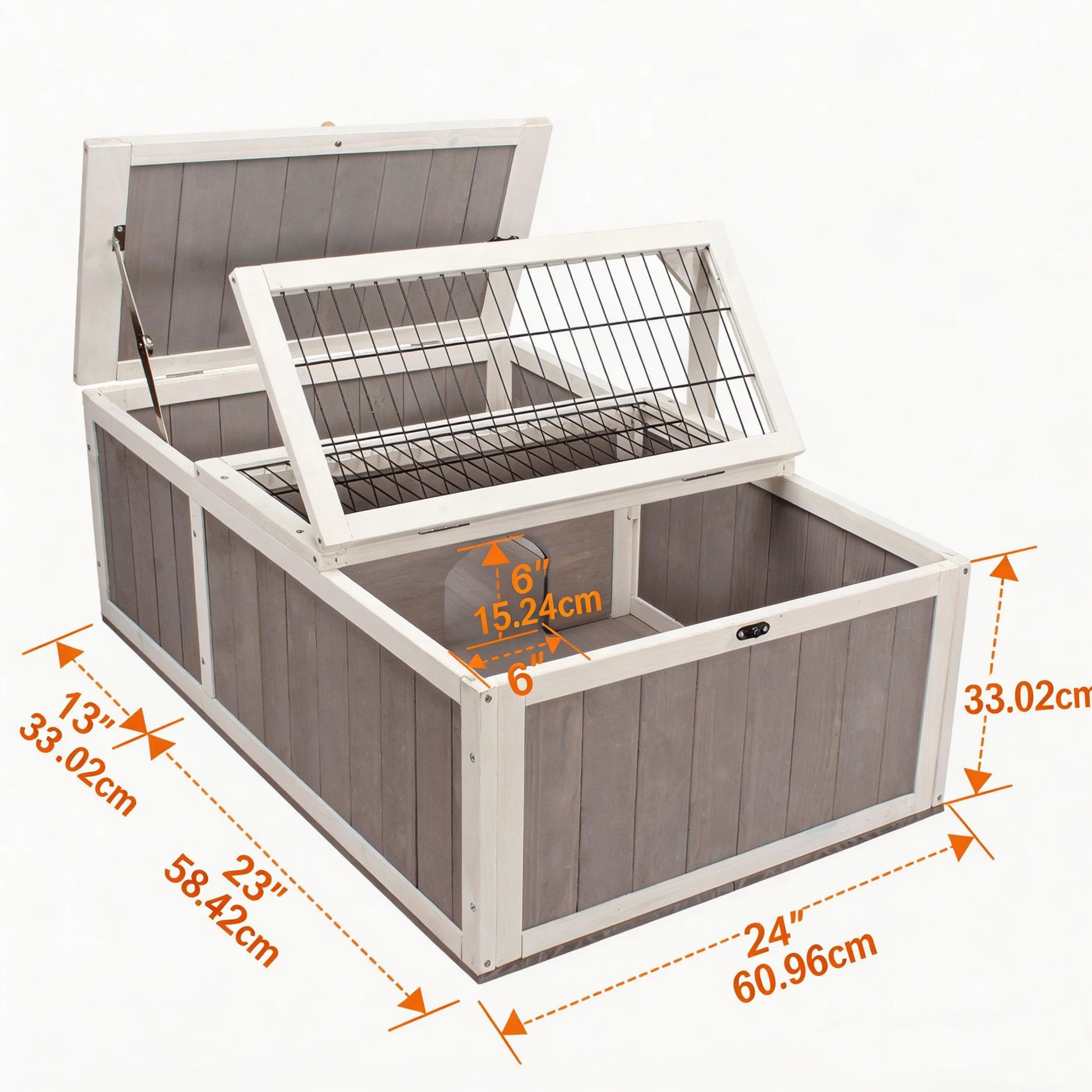 Maison de Tortue Clôture d'Habitat Petite Cabane en Bois Intérieur Extérieur 91.5 x 61 x 33 cm