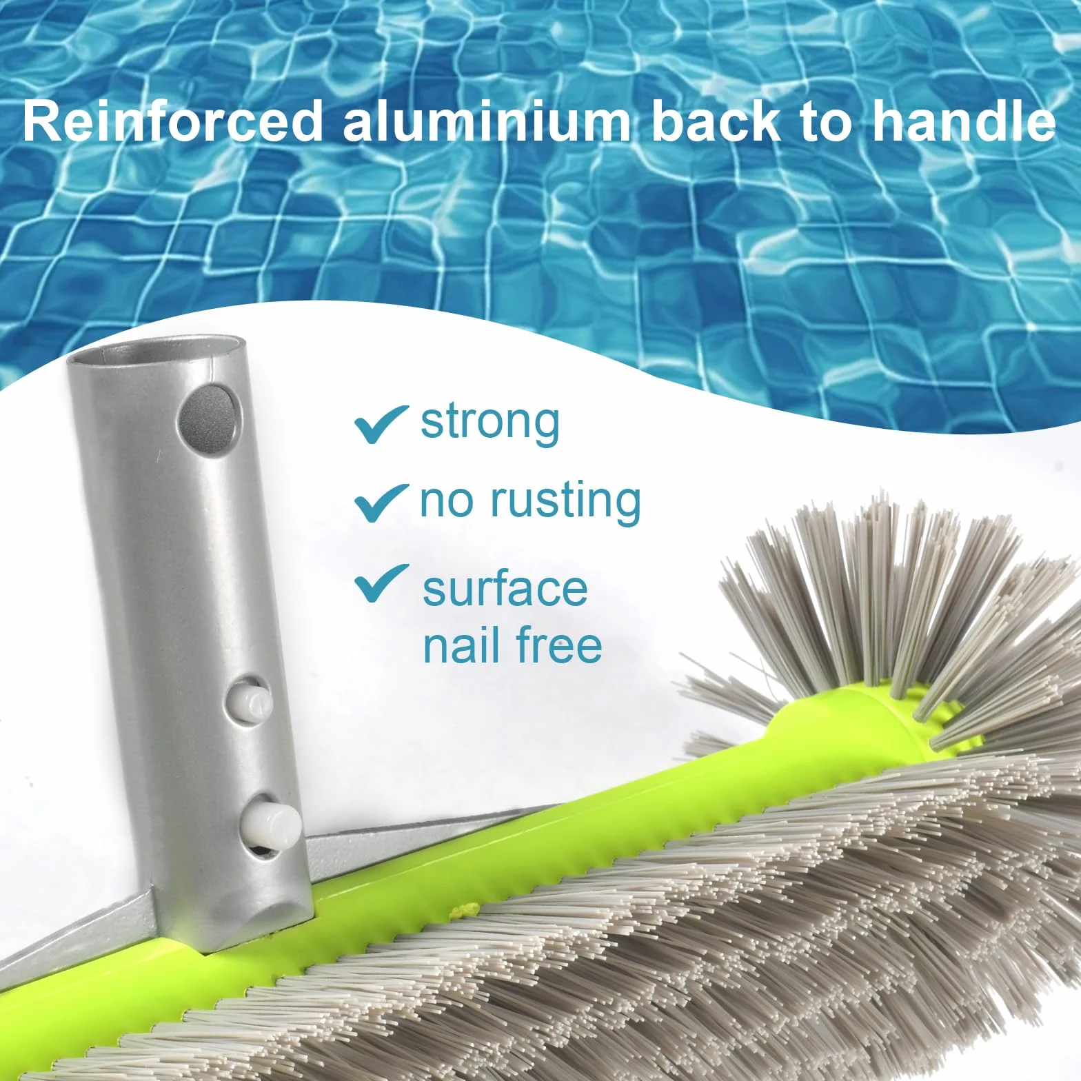 Forhome Brosse de Piscine, Balai Brosse AJ-3 pour Piscine, Baignoire, Mur, Carrelage