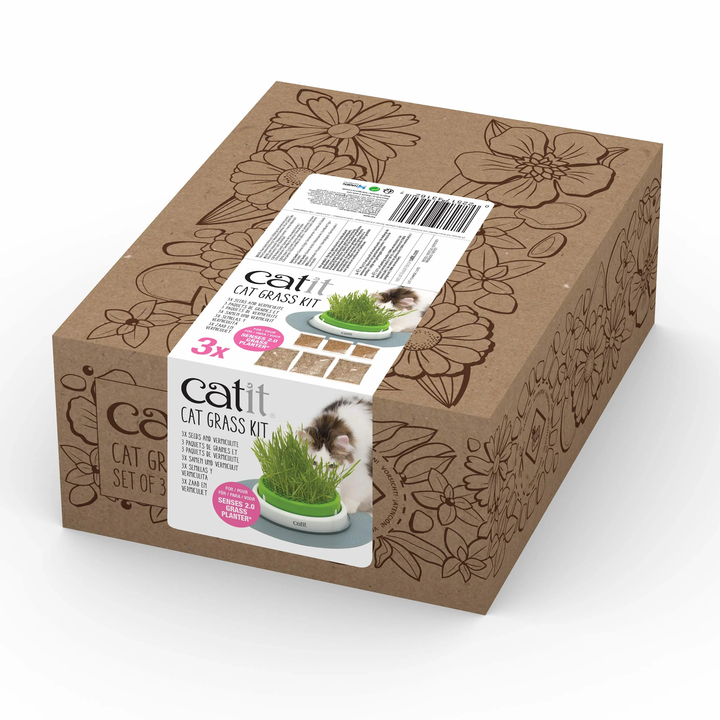 Catit Kit Herbe à Chat 3 Pièces