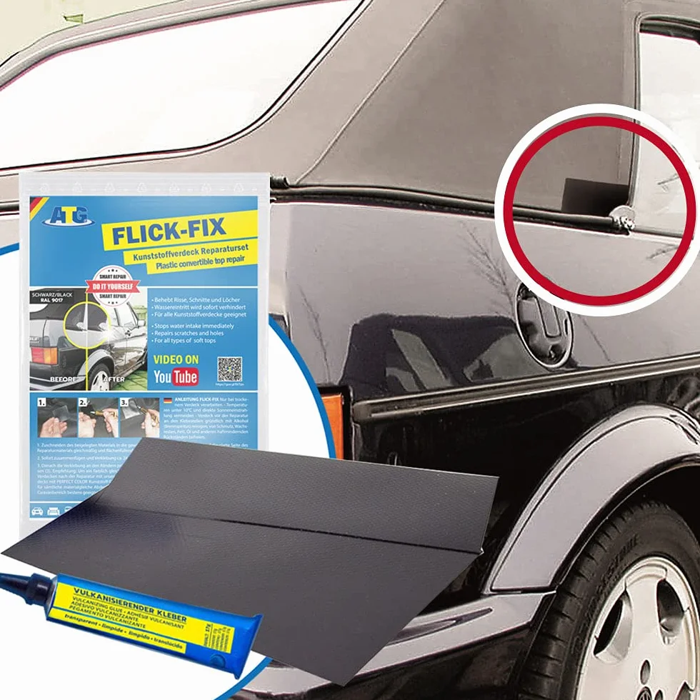 ATG Flick Fix Kit de réparation de bâches de piscine plastique noir, adhésif sous-marin pour fissures, coupures et trous
