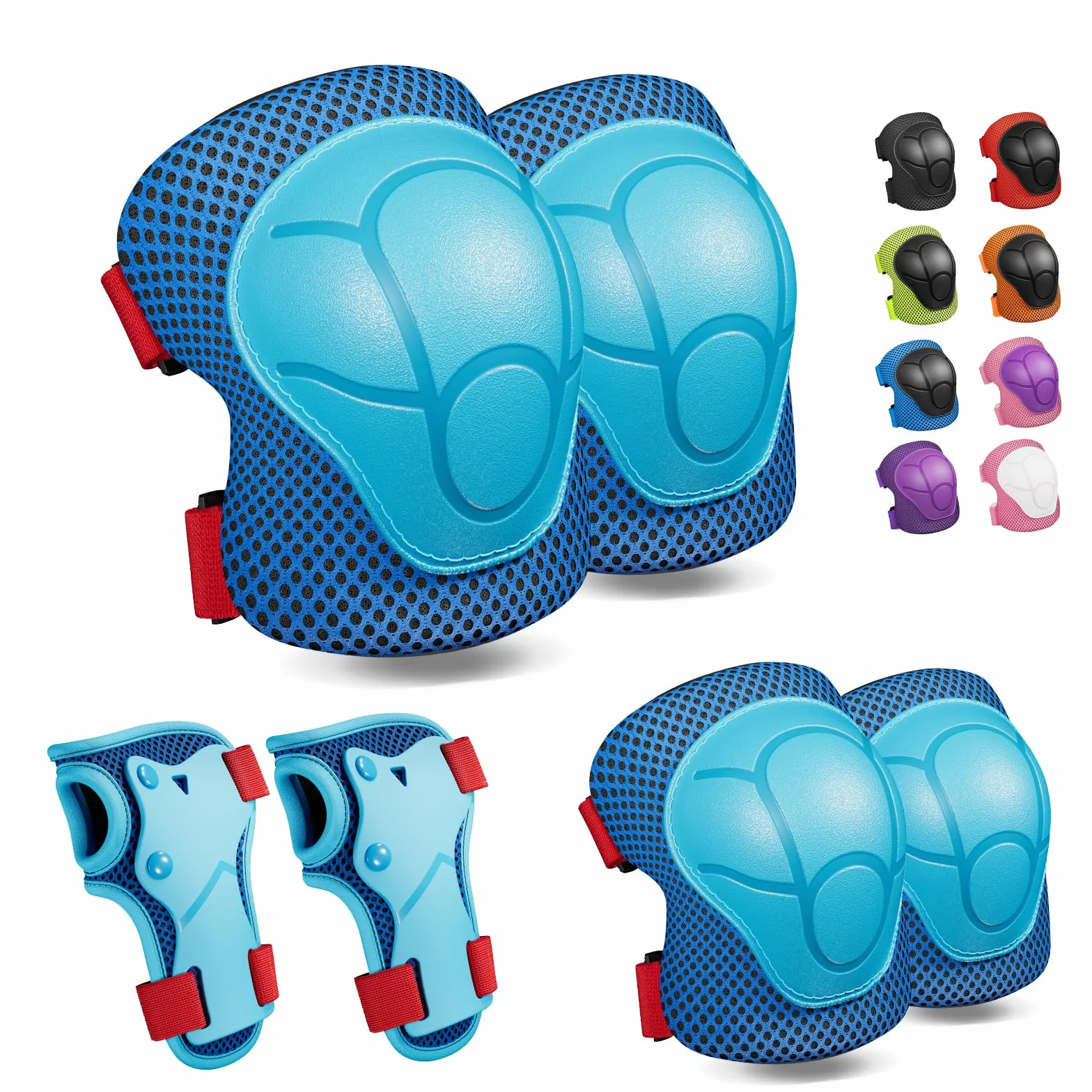 CKE Genouillères pour Enfants Genouillères et coudières Ensemble d'équipement de Protection pour genouillères pour Enfants Filles Garçons avec protège-Poignets 3 en 1 pour Le Patinage Cyclisme