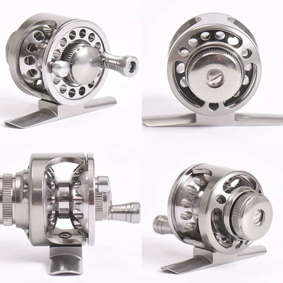 Moulinet de pêche à la mouche en alliage d'aluminium, 2 + 1 BB - Moulinet pour truite, basse, carpe - Taille # 39 mm/49,5 mm/59,5 mm (argent)