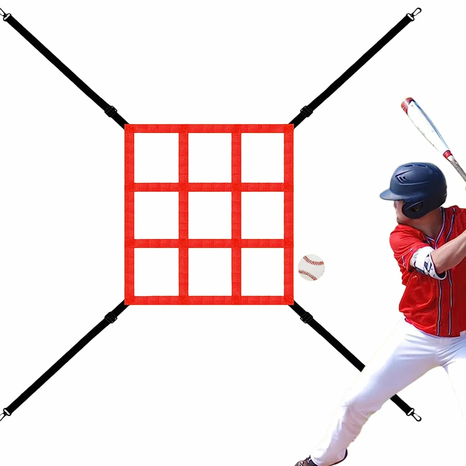Cible de pitching net Strike Zone | Filet cible de tangage réglable, filet d'entraînement de baseball pour frapper la capture d'impact, travail avec des exercices de tangage et précision de