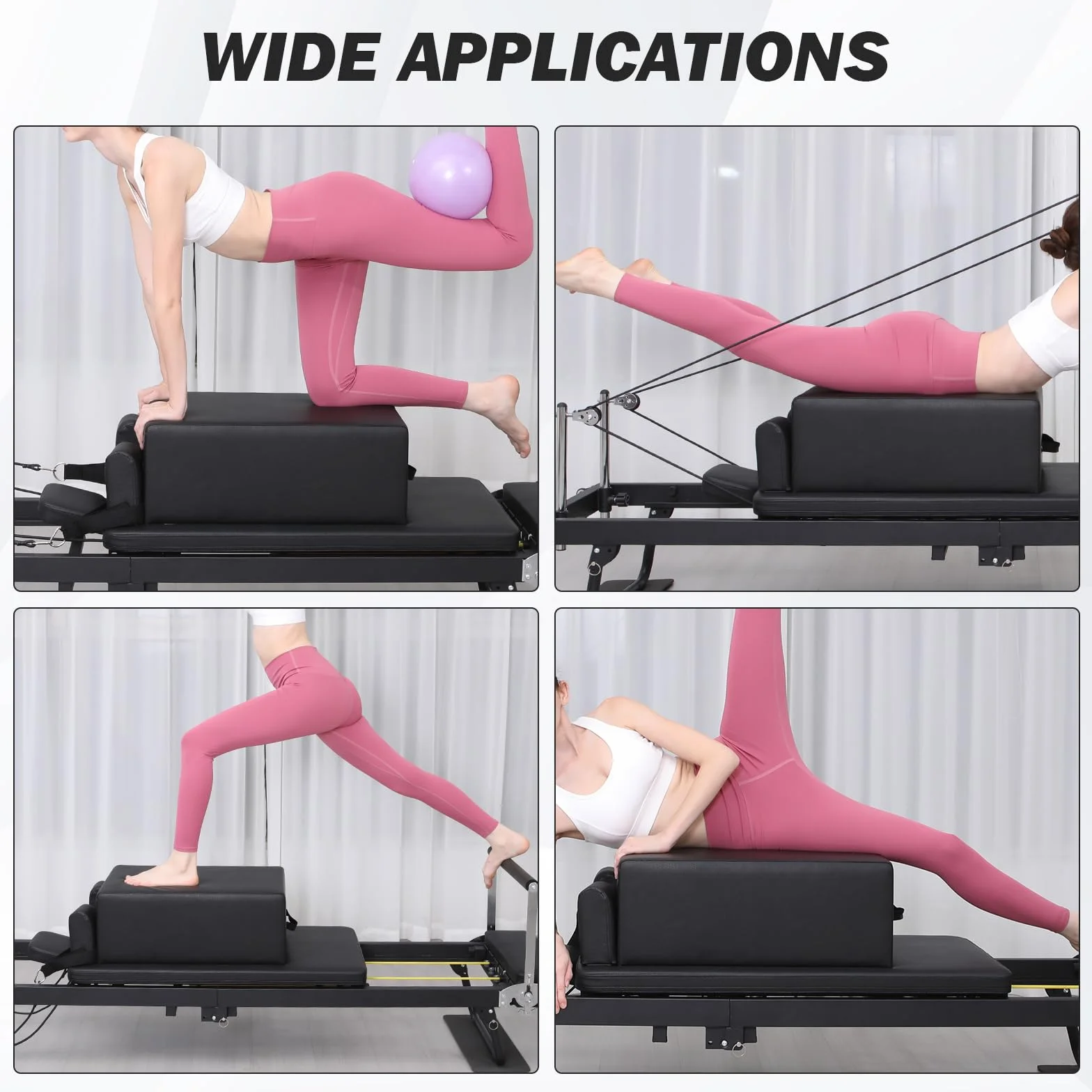 Boîte de siège pour pilates et pilates - En polyuréthane et bois - Avec poignée - Pour chaise de Pilates - Correcteur de posture - Chaise combinée