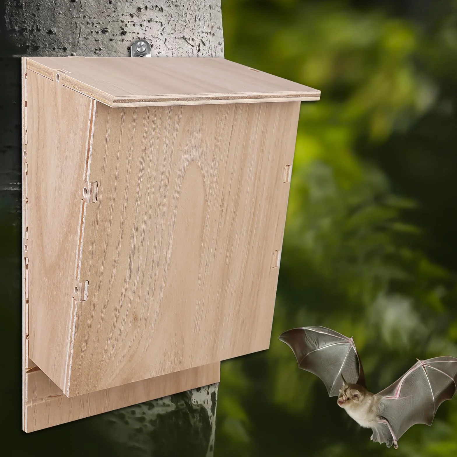 Nichoir pour chauve-souris en bois 24 x 8,3 x 9,9 cm résistant aux intempéries kit de construction hôtel à chauve-souris