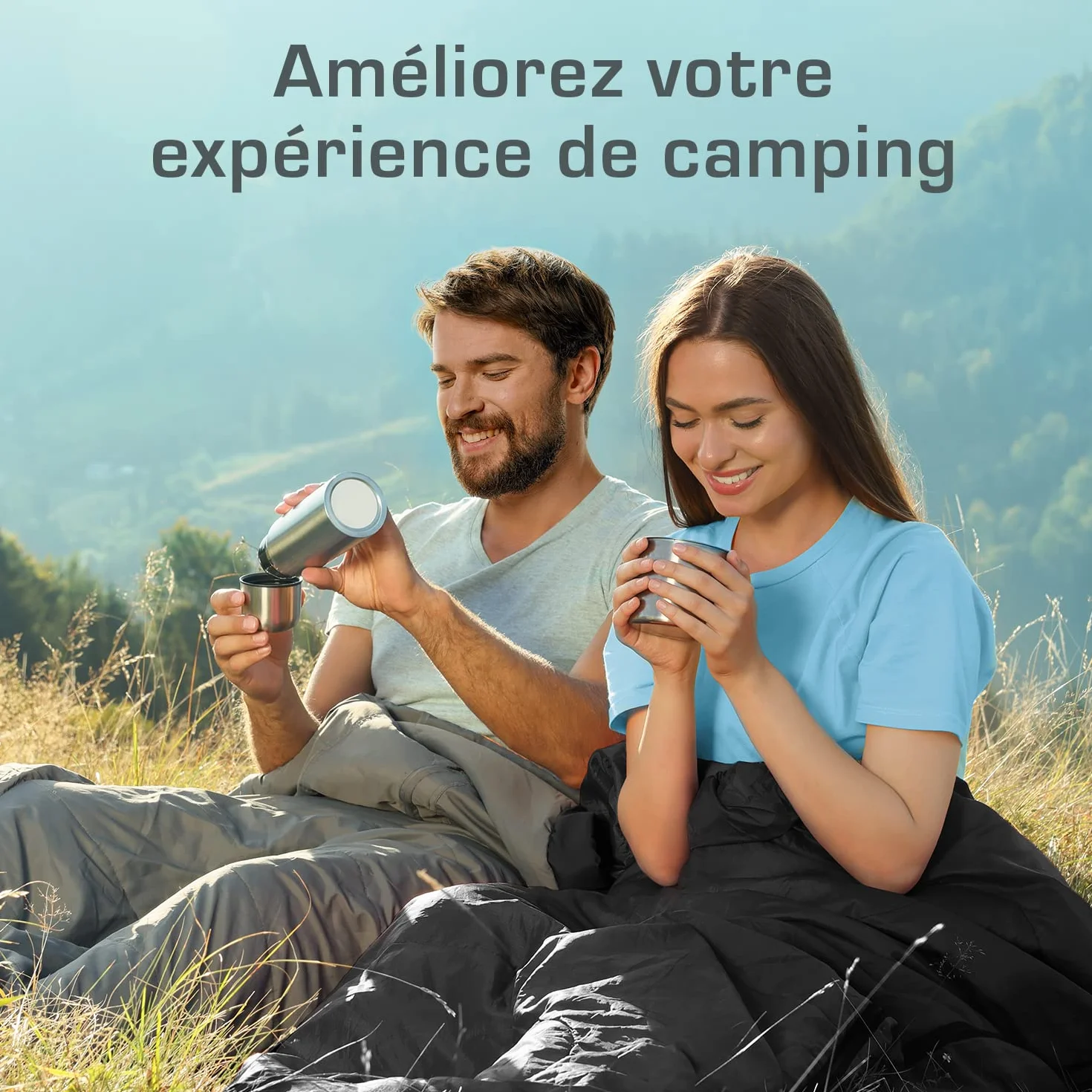 Active Era Sac de Couchage Adulte Ultra léger, Duvet 1 Personne, Sac de Couchage Compact Sarcophage Camping et Randonnée, Voyage, Intérieur ou Extérieur - 150GSM - 10 à 18°C (min5°C) - 210x80x50cm