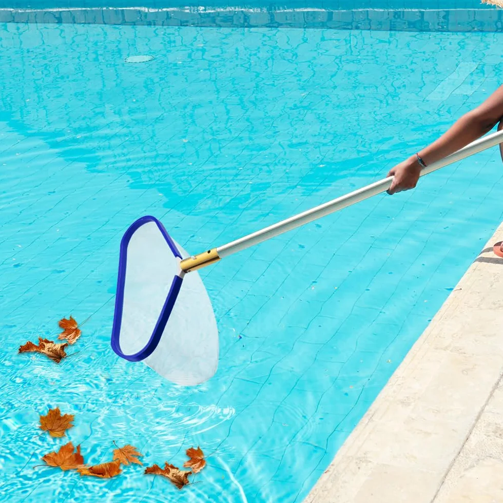Épuisette Piscine Fond Professionnelle Maille Extra Fine Cadre Aluminium pour Piscine Spa Étang