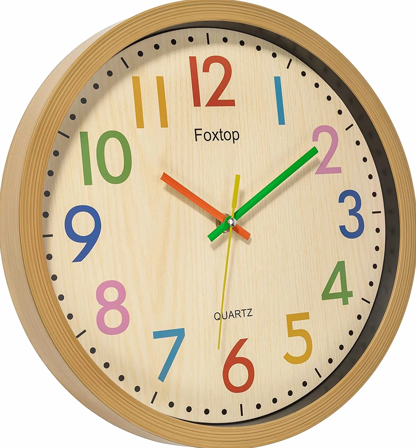Horloge Murale Silencieuse Enfants Colorée Facile à Lire 30 cm pour Classe École Cuisine Salon