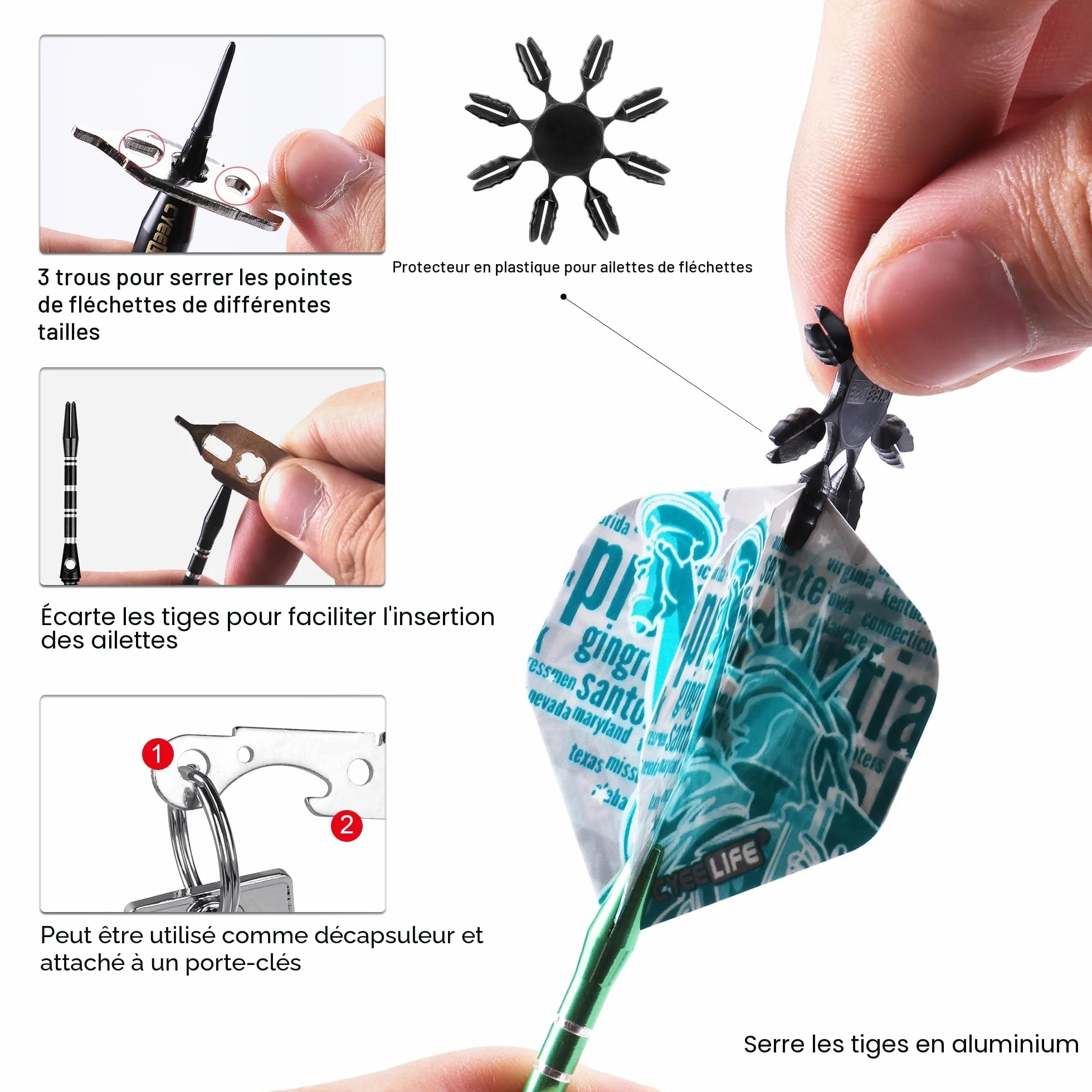 CyeeLife Flechette Pointe Plastique Fléchettes 12pcs 18Grammes avec 16 Ailettes et 100 Pointe Flechette Plastique,Set de Flechettes à Pointe Souple pour Cible de Flechette Electronique,Sûre et Durable