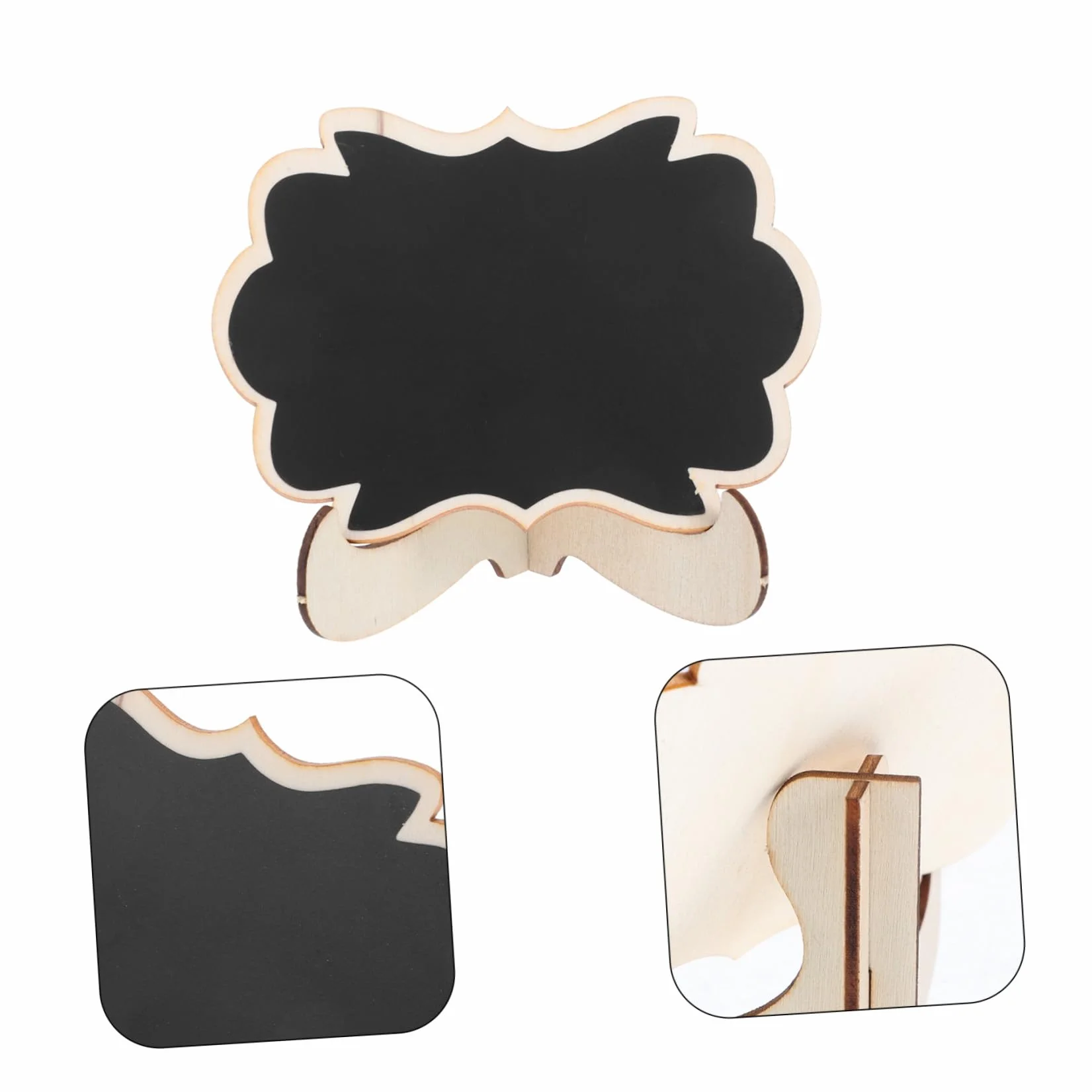 Healifty 10 pièces Mini Tableau Ardoise avec Support Bois Étiquettes Buffet Alimentaires Réutilisables pour Décorations Fêtes Mariage