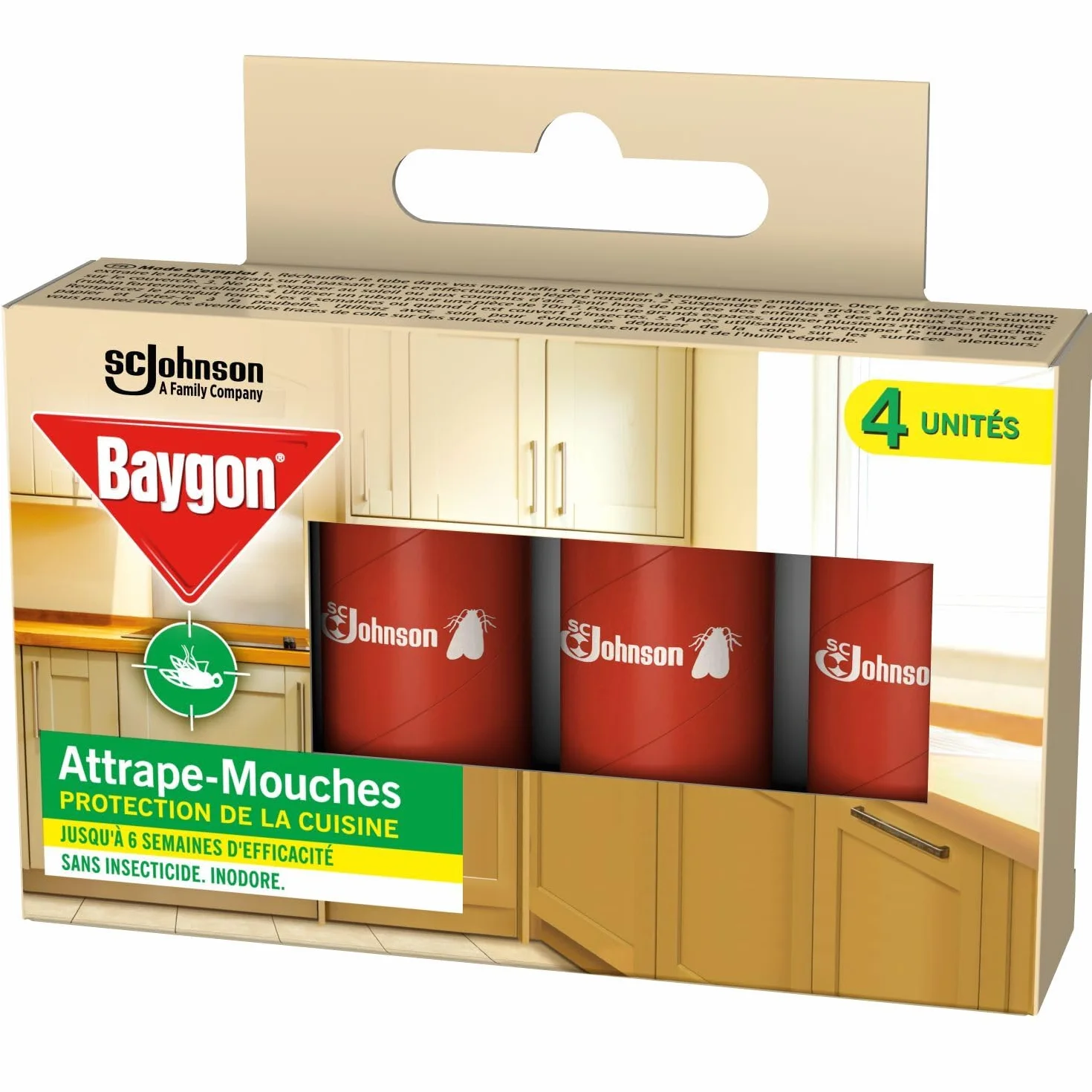 Baygon rubans attrape-mouches à suspendre 4 rubans