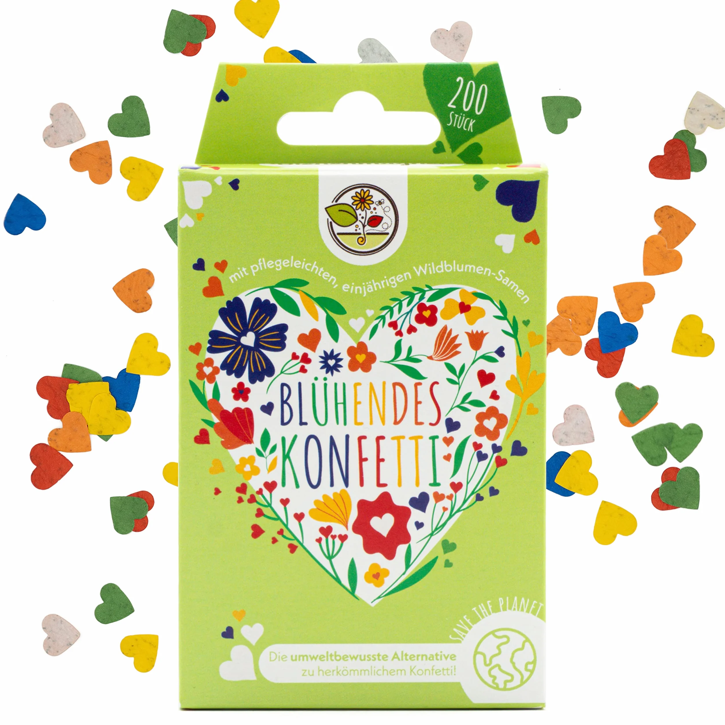 Confettis de graines fleuries pour fleurs sauvages multicolores - 100% biodégradable (200 pièces)