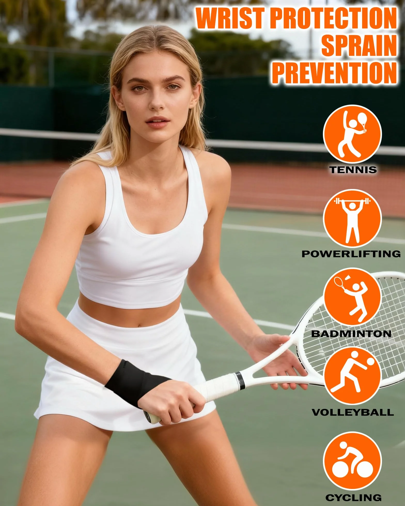 Bandage Poignet Musculation Réglables, Wrist Wraps Sport Fitness Crossfit Gym Homme Femme