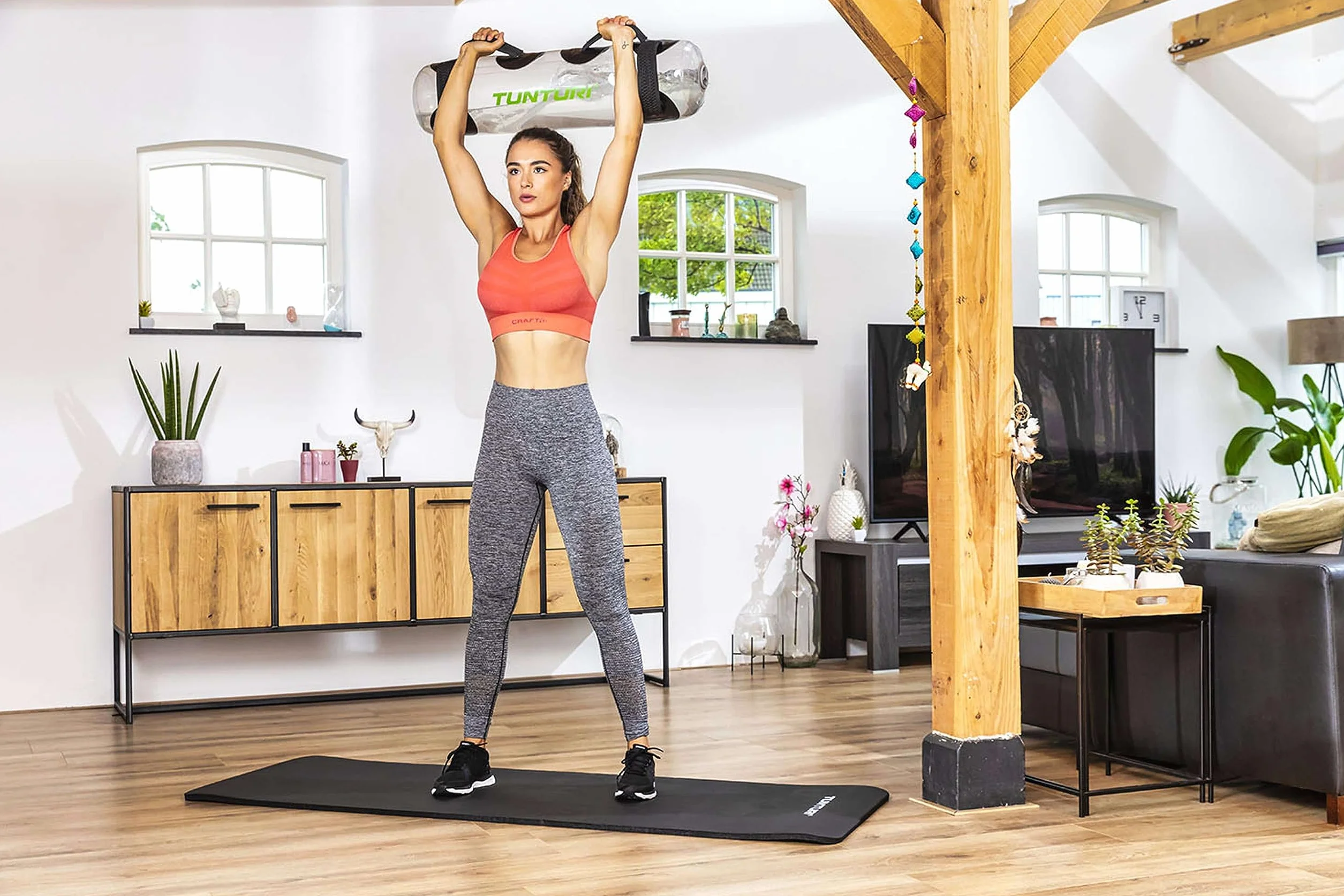 Tunturi Powerbag 20kg - Sac de Sable d'entraînement de Force - Aquabag avec Application