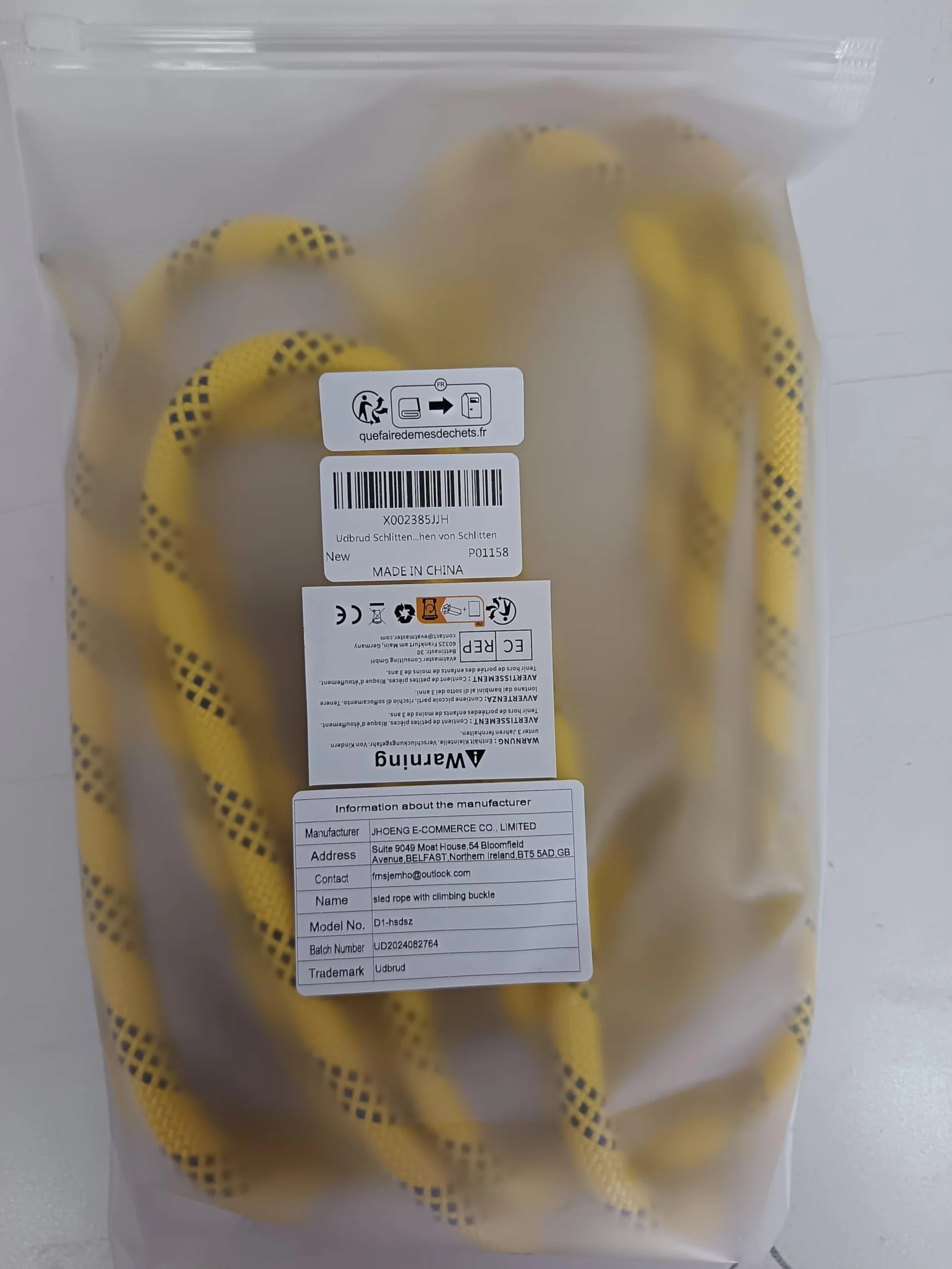 Corde de Luge, Corde de Traîneau avec Poignée 400cm Corde d'escalade Corde D'évacuation Corde de Traction pour Luge Solide et Durable Accessoire de Luge pour Tirer des Traîneaux