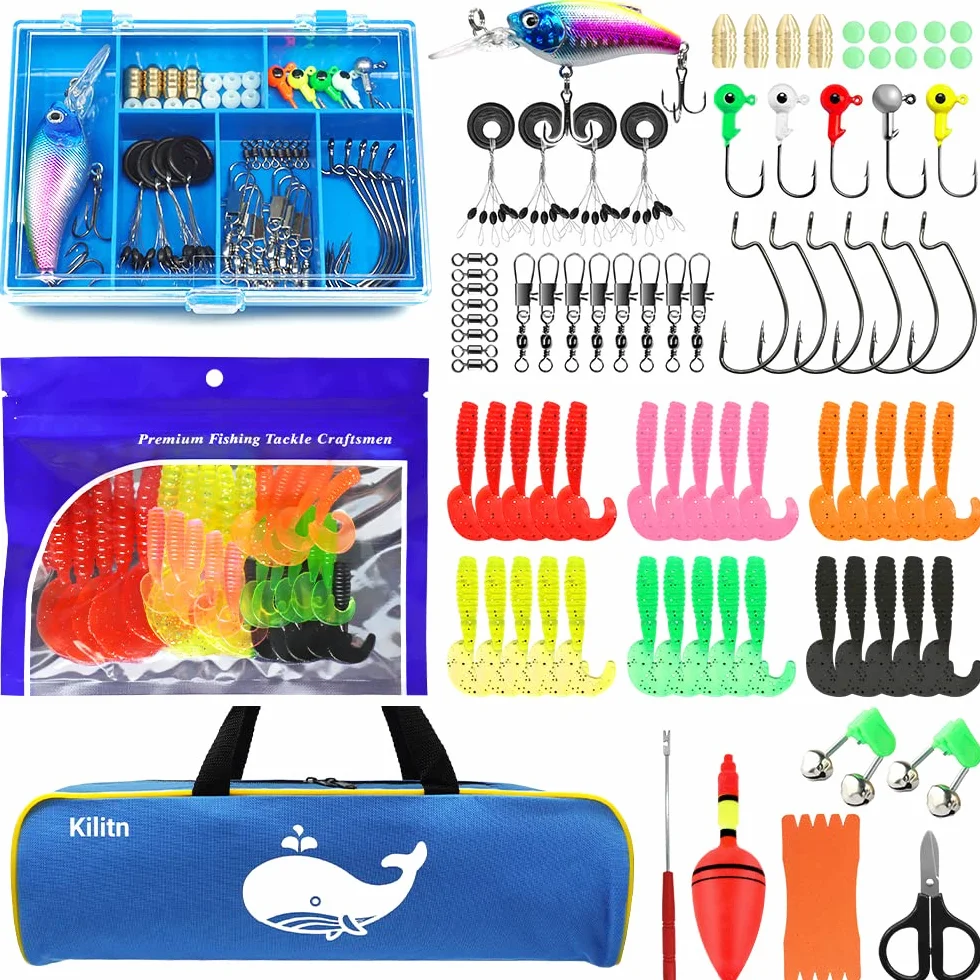 Kit de Canne à Pêche pour Enfants 86 Pièces - Canne Télescopique et Moulinet avec Boîte à Pêche et Sac de Voyage