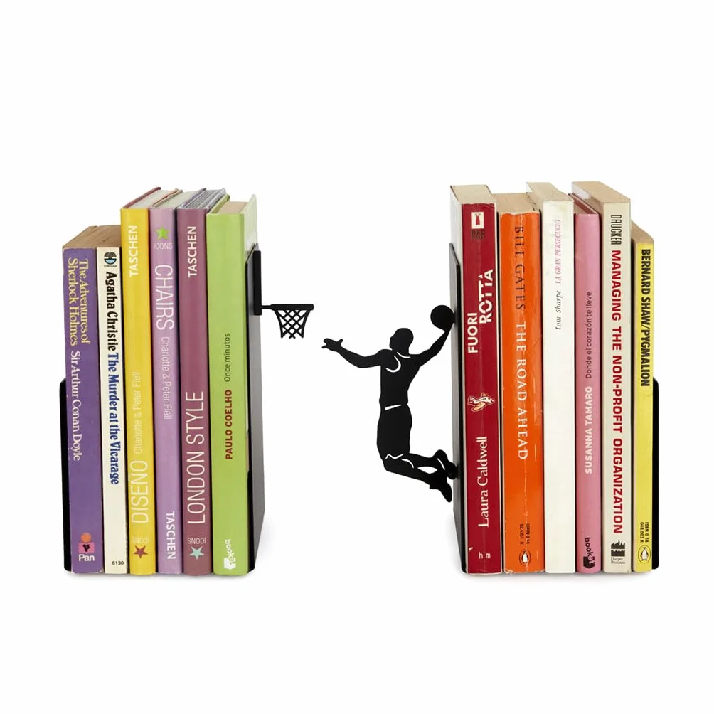 Balvi Serre-Livres Slam Dunk Noir Support de Livres en Forme de Joueur de Basket