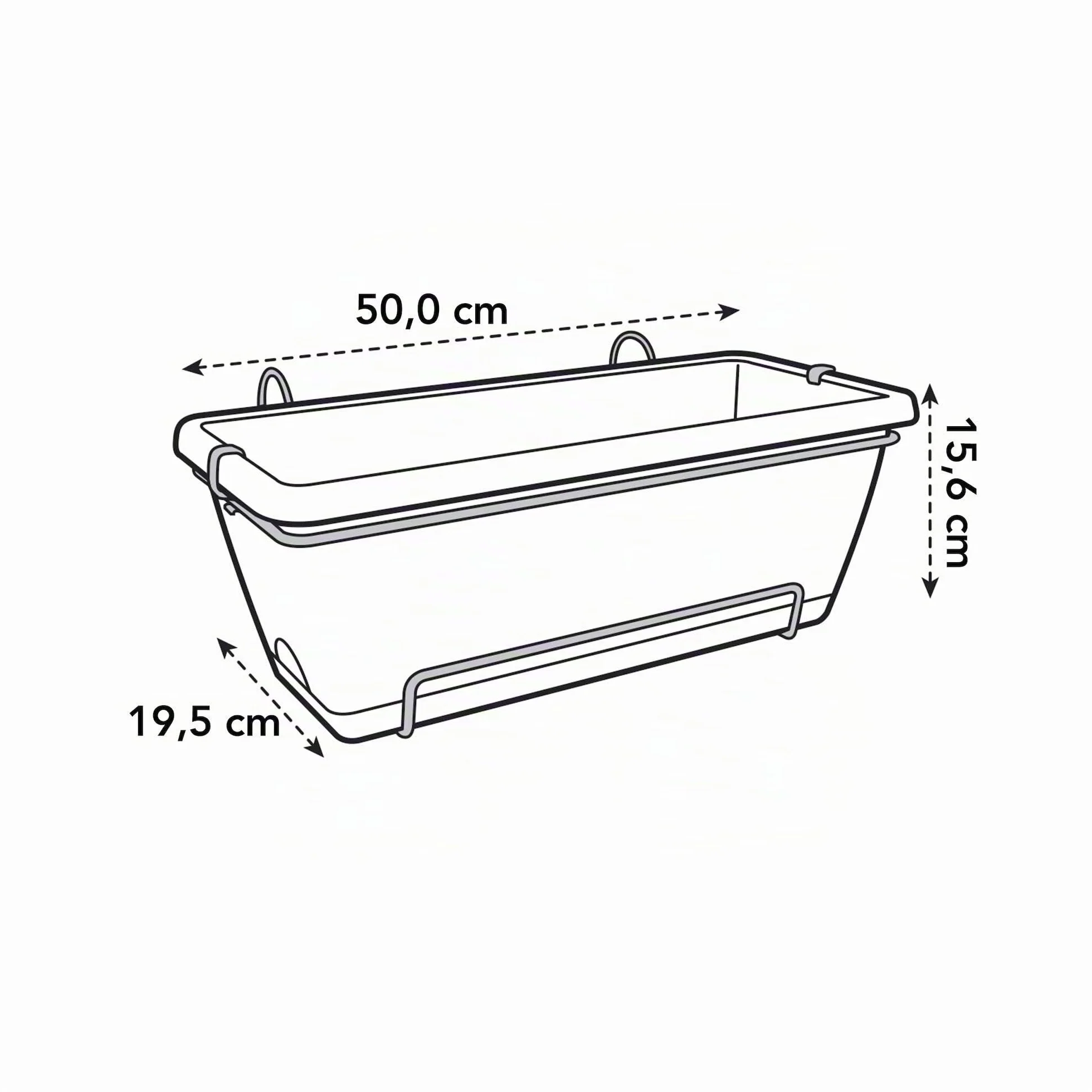 Elho Barcelona Balconnière 50 Planteur Plastique Recyclé Ø 49.8 x H 16.0 cm Blanc