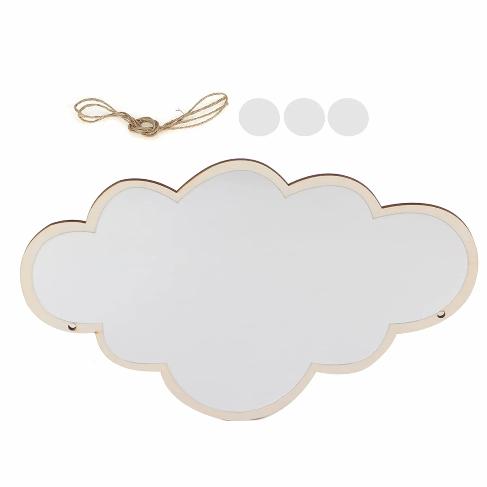 Miroir Décoratif Acrylique Nordique Autocollant Mural pour Chambre d'Enfant Incassable (Cloud)