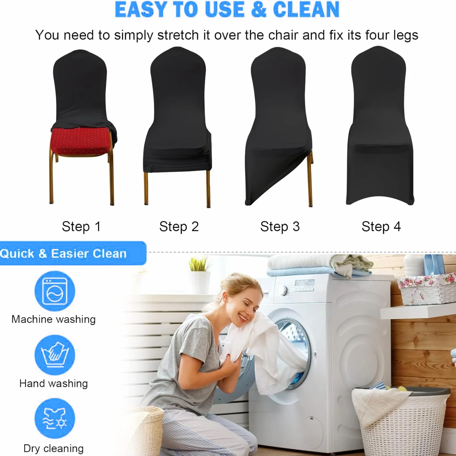 Housses de Chaises Blanches en Polyester Spandex 100 Pièces pour Mariages Fêtes Banquets